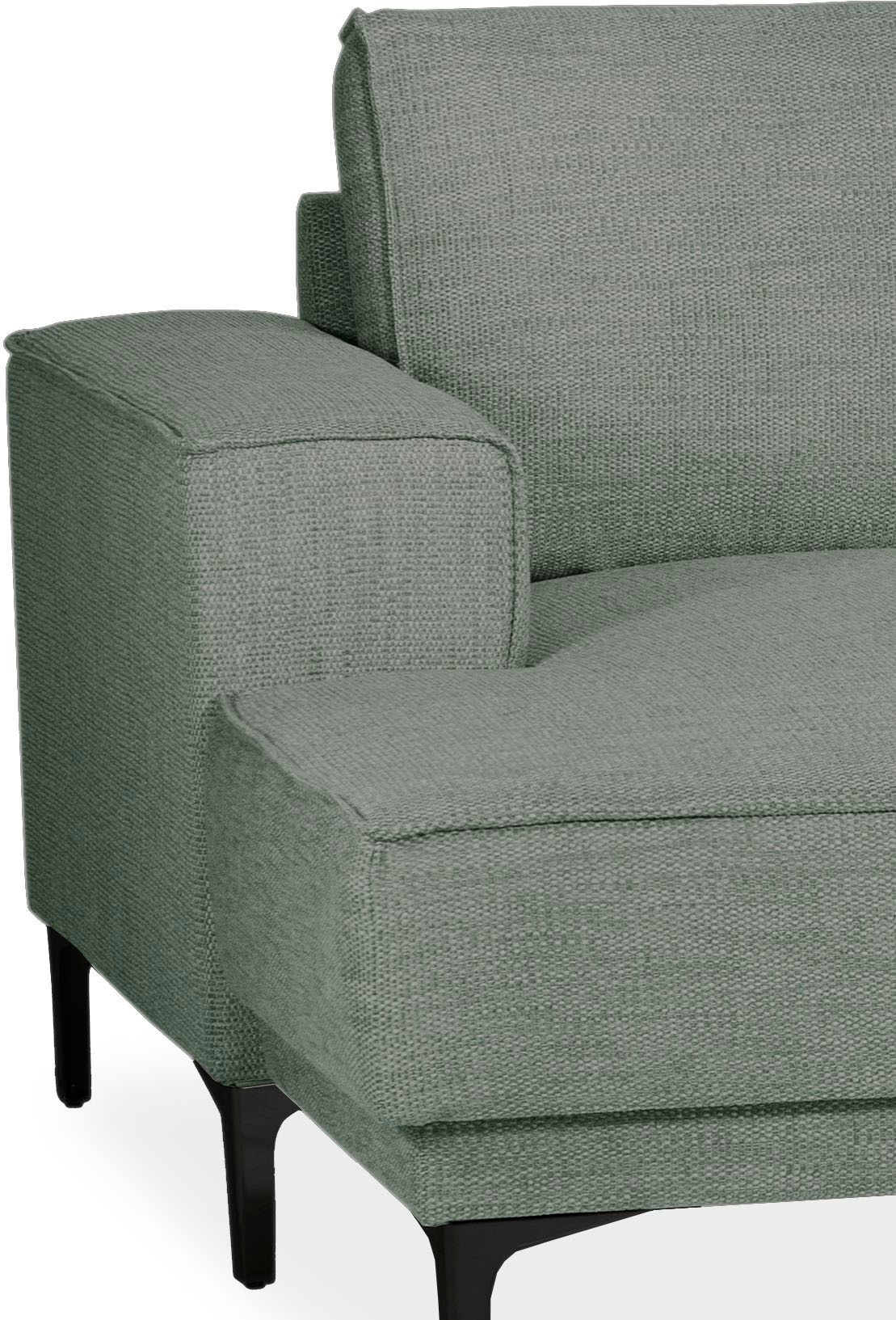 Places of Style Wohnlandschaft »XXL Sofa Oland, Struktur, Flachgewebe, Luxus-Microfaser, Boucle«, U-Form, 345 cm, Wellenunterfederung, Skandi-Design, Metallfüsse