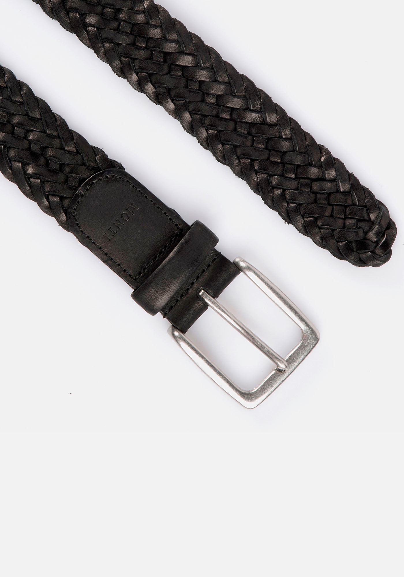 MONTI Ledergürtel, 3,5 cm breit, Business-Casual, Glattleder geflochten