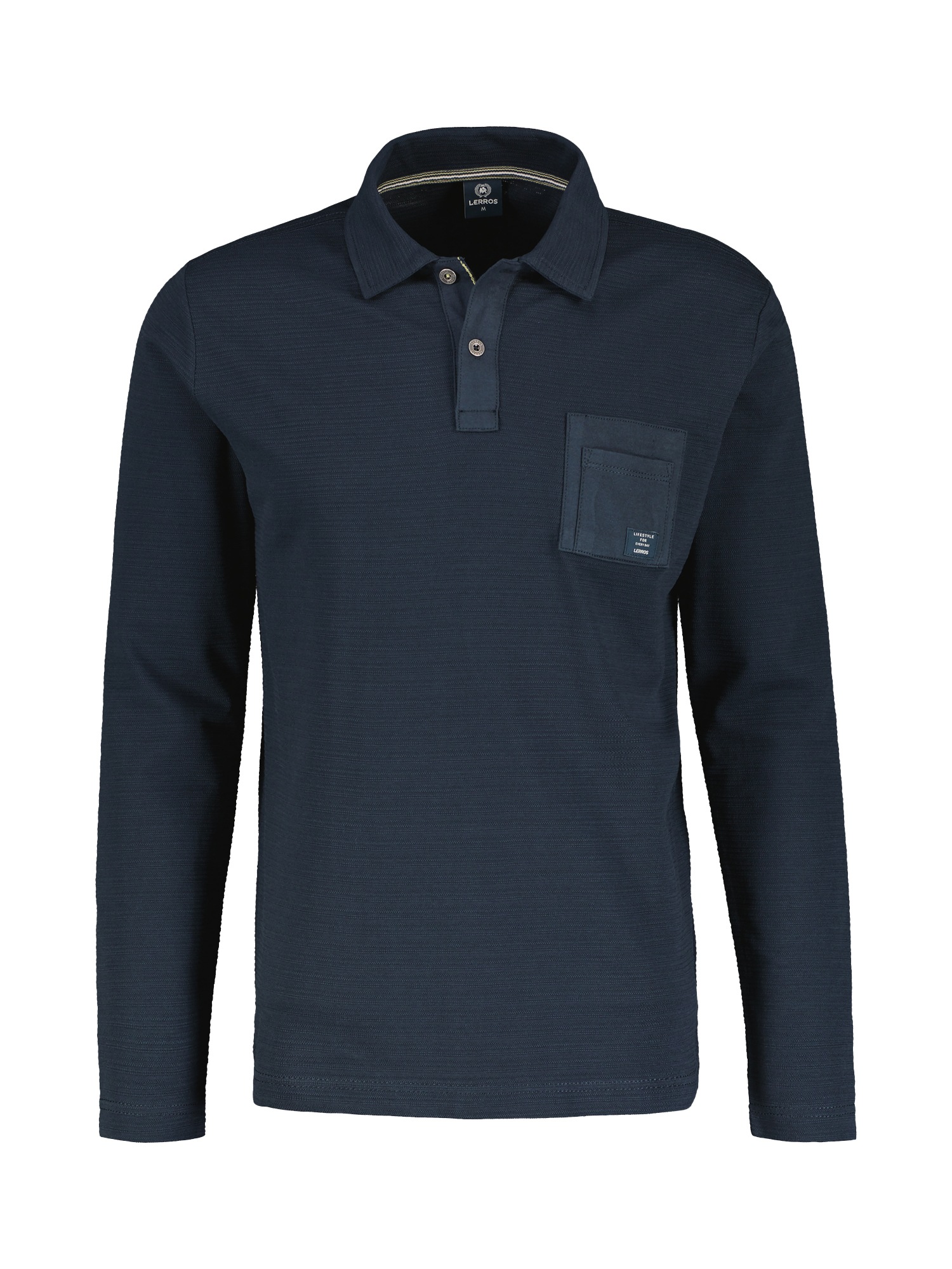 LERROS Poloshirt »LERROS Langarmpolo in Struktur-Baumwollqualität«
