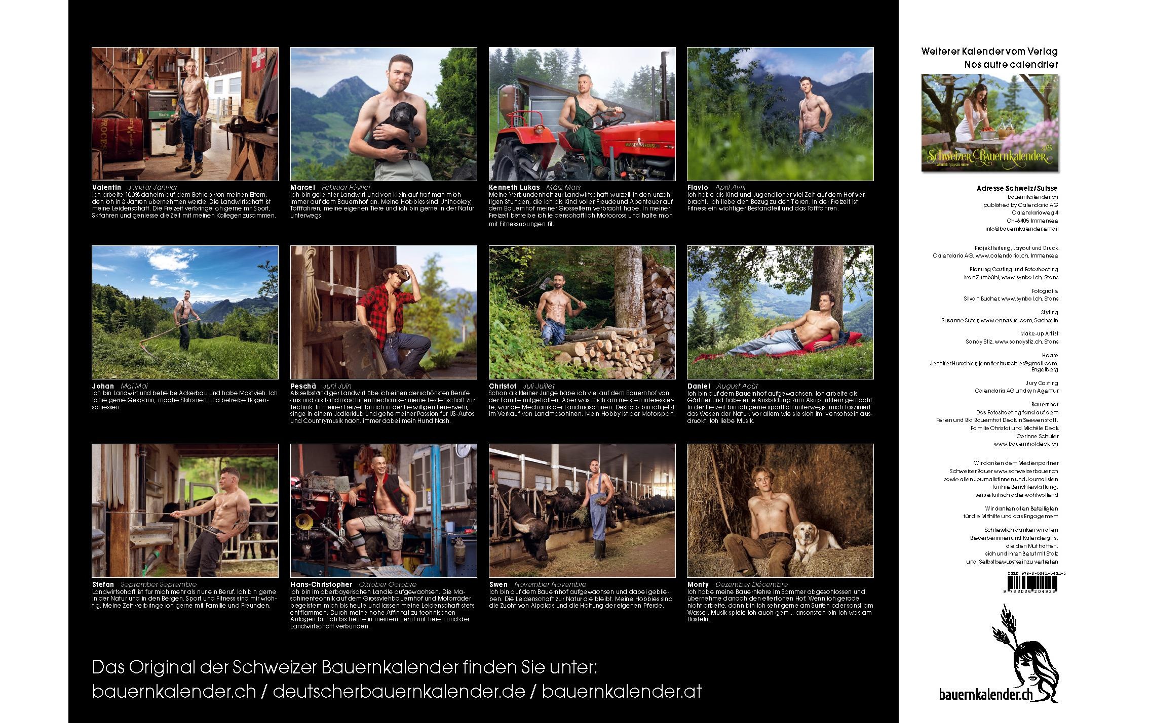 Wandkalender »Calendaria Bauern Boys 2025«