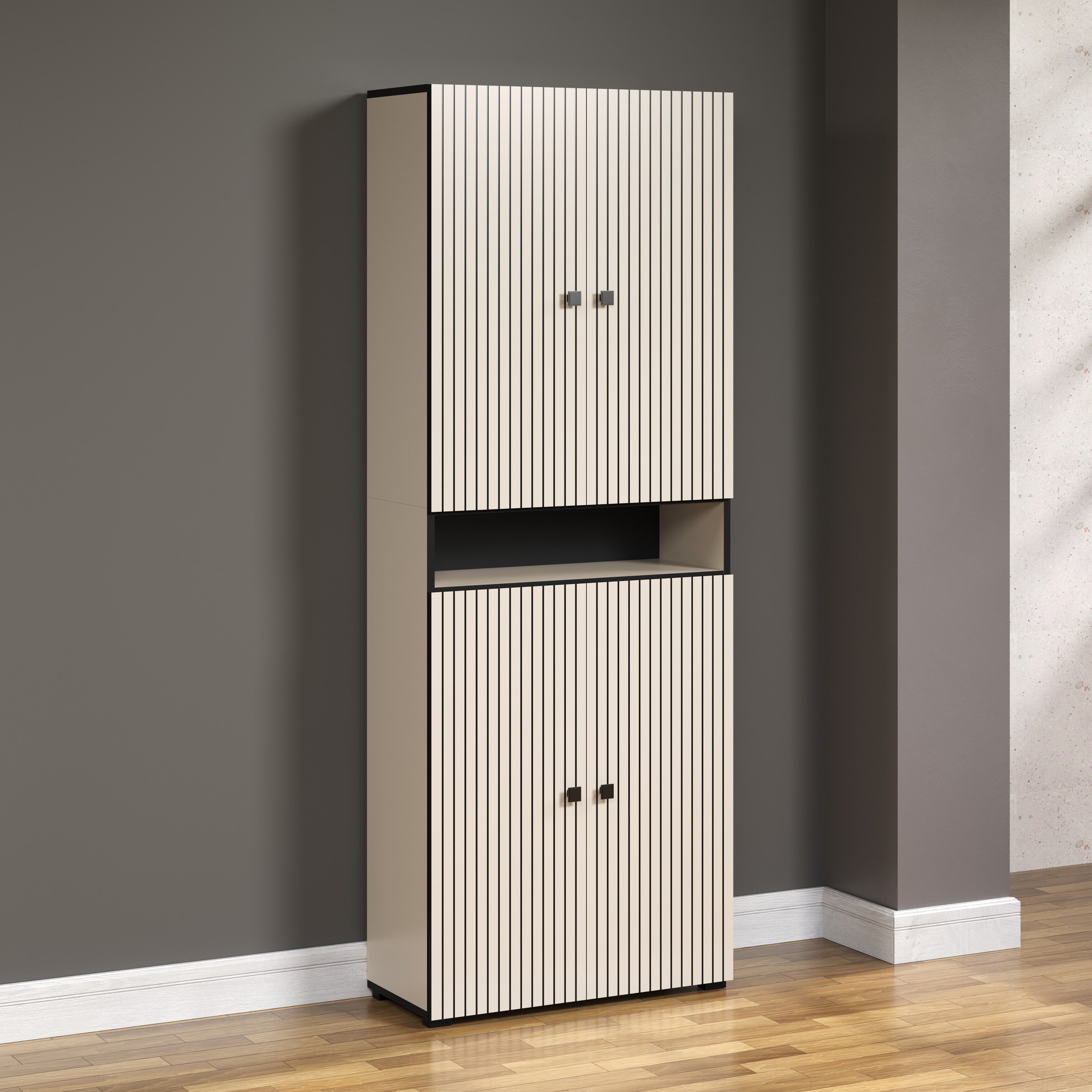 welltime Hochschrank »Amrum«, Badezimmerschrank mit und ohne Schublade - (B/T/H) 40-70/31/186 cm