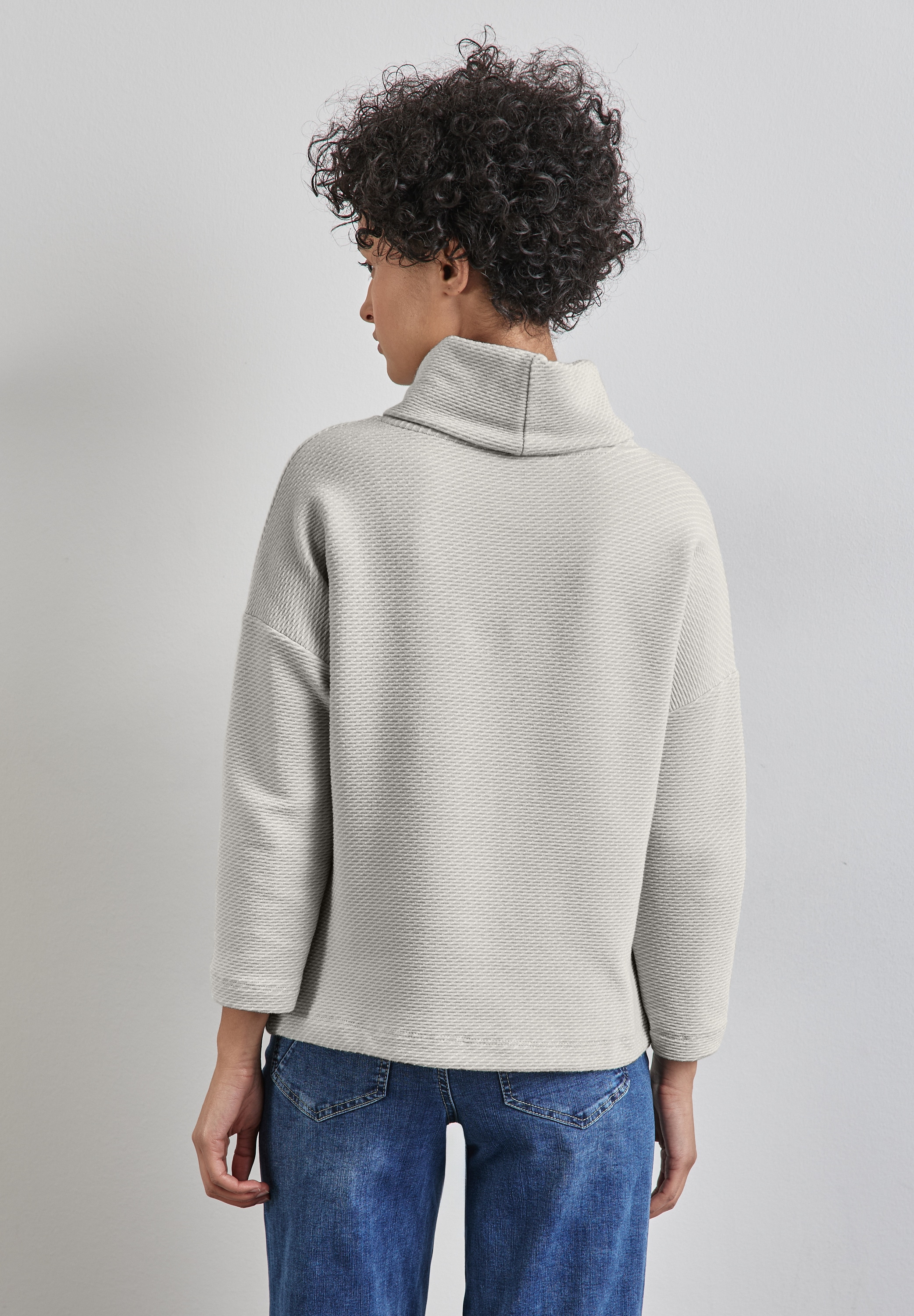 STREET ONE 3/4-Arm-Shirt, in Struktur-Optik und mit Schalkragen
