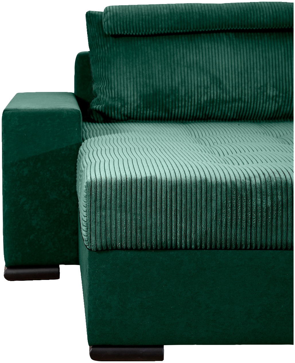 COLLECTION AB Wohnlandschaft »Josy XXXL-Relax U-Form, B: 352 cm«, mit Bettfunktion, Bettkasten & 2 Nackenkissen, Federkern