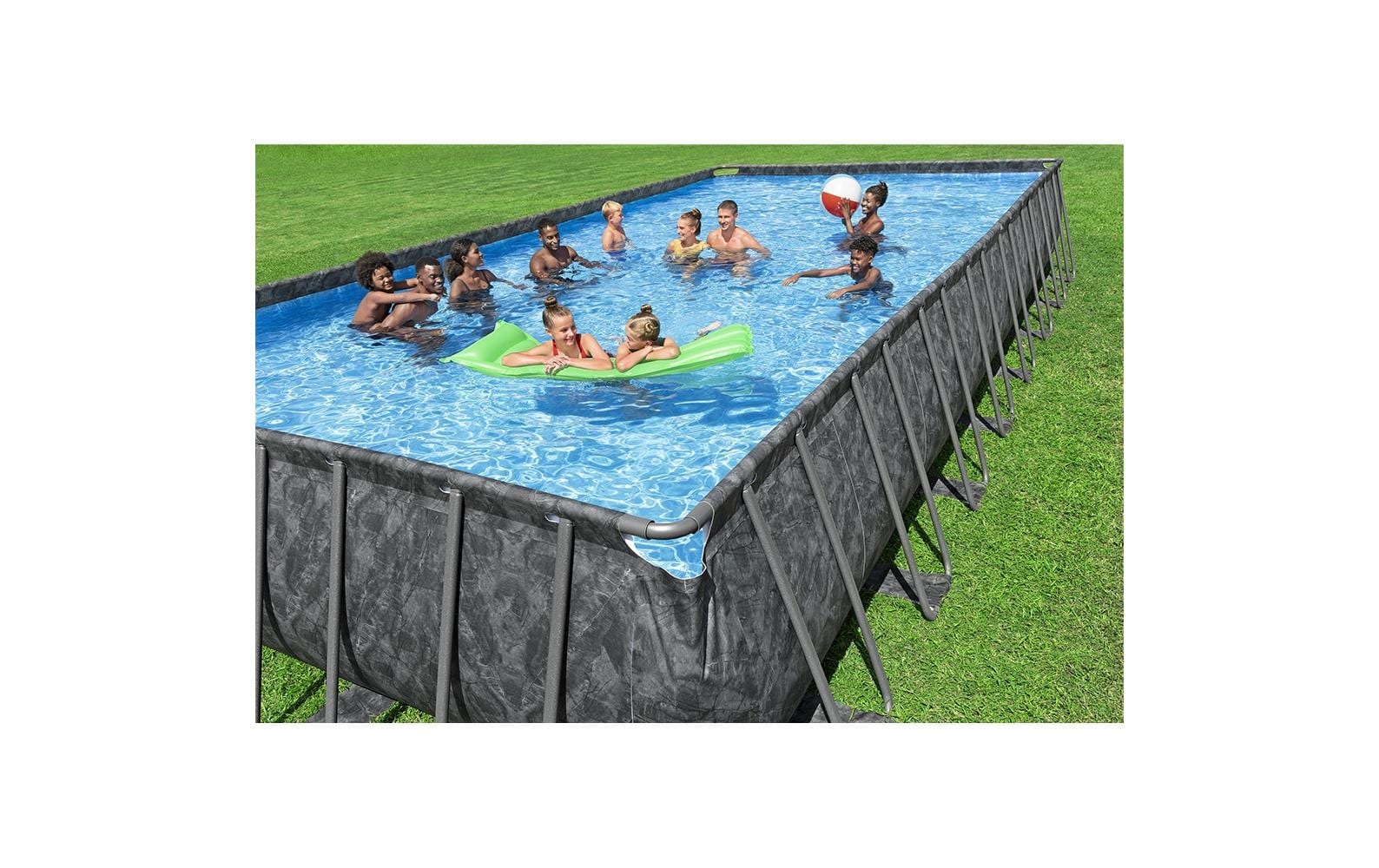 Bestway APX 365 Gerahmter Pool Rechteckig 52231 l Grau