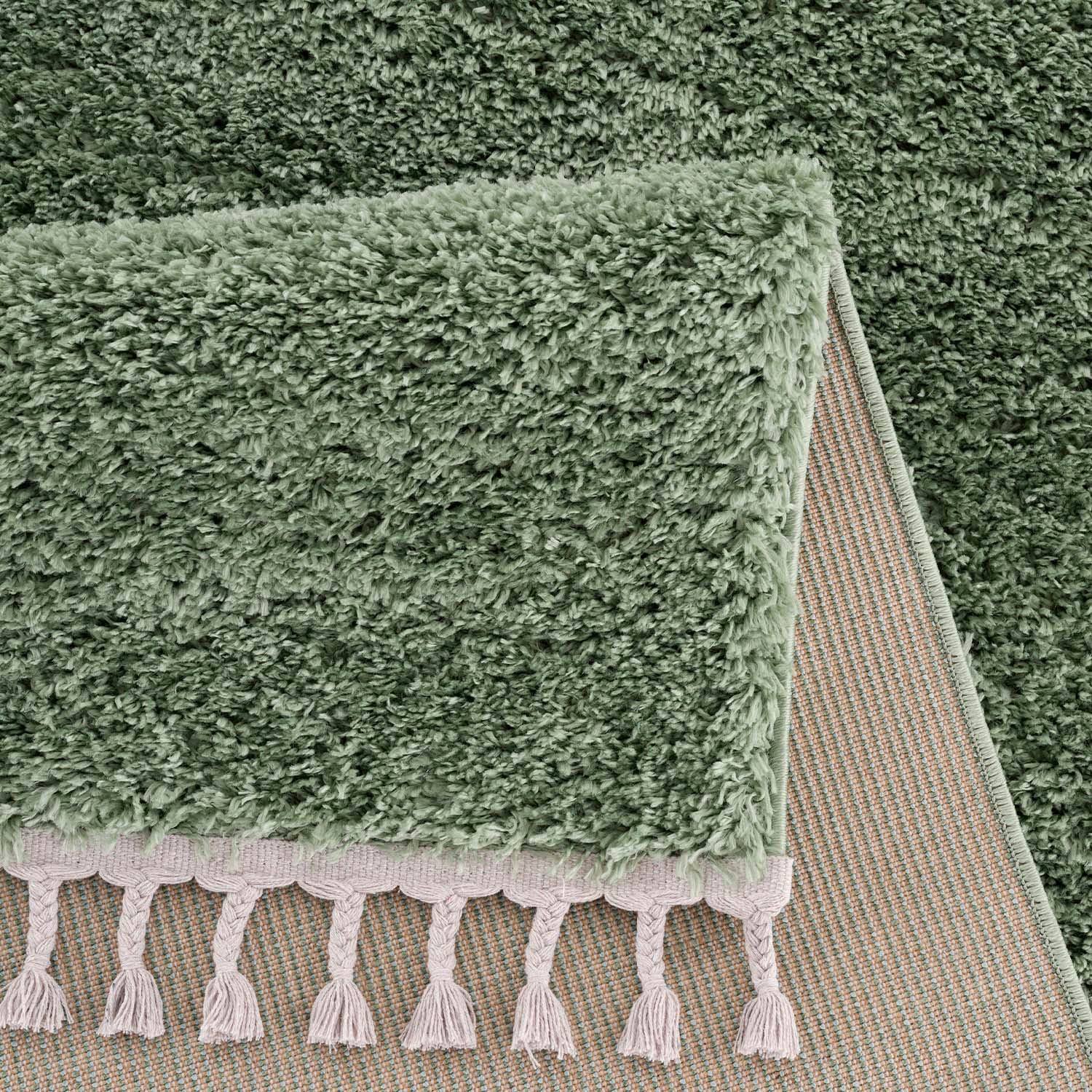 Carpet City Hochflor-Teppich »Pulpy 100«, rechteckig, 30 mm Höhe, Läufer, weich, mit Fransen, uni, viele Grössen, Wohnzimmer, Schafzimmer