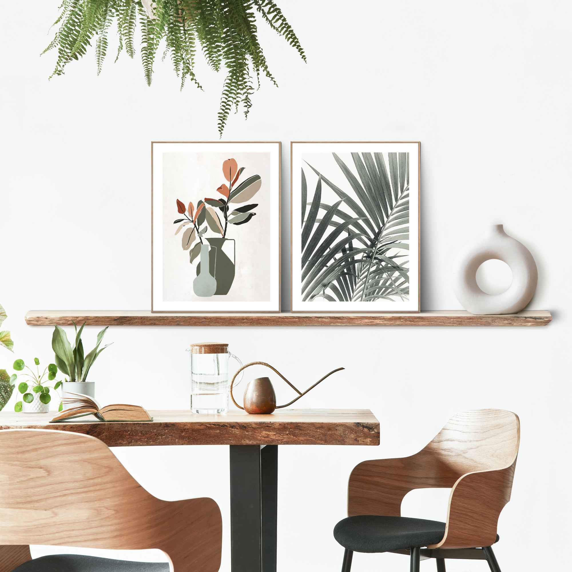 ❤ Reinders! Wandbild Blumen bestellen - Jelmoli-Online Blätter - Shop »Vase - im St.) Abstrakt mit Zeichnung Palmenblätter«, (2