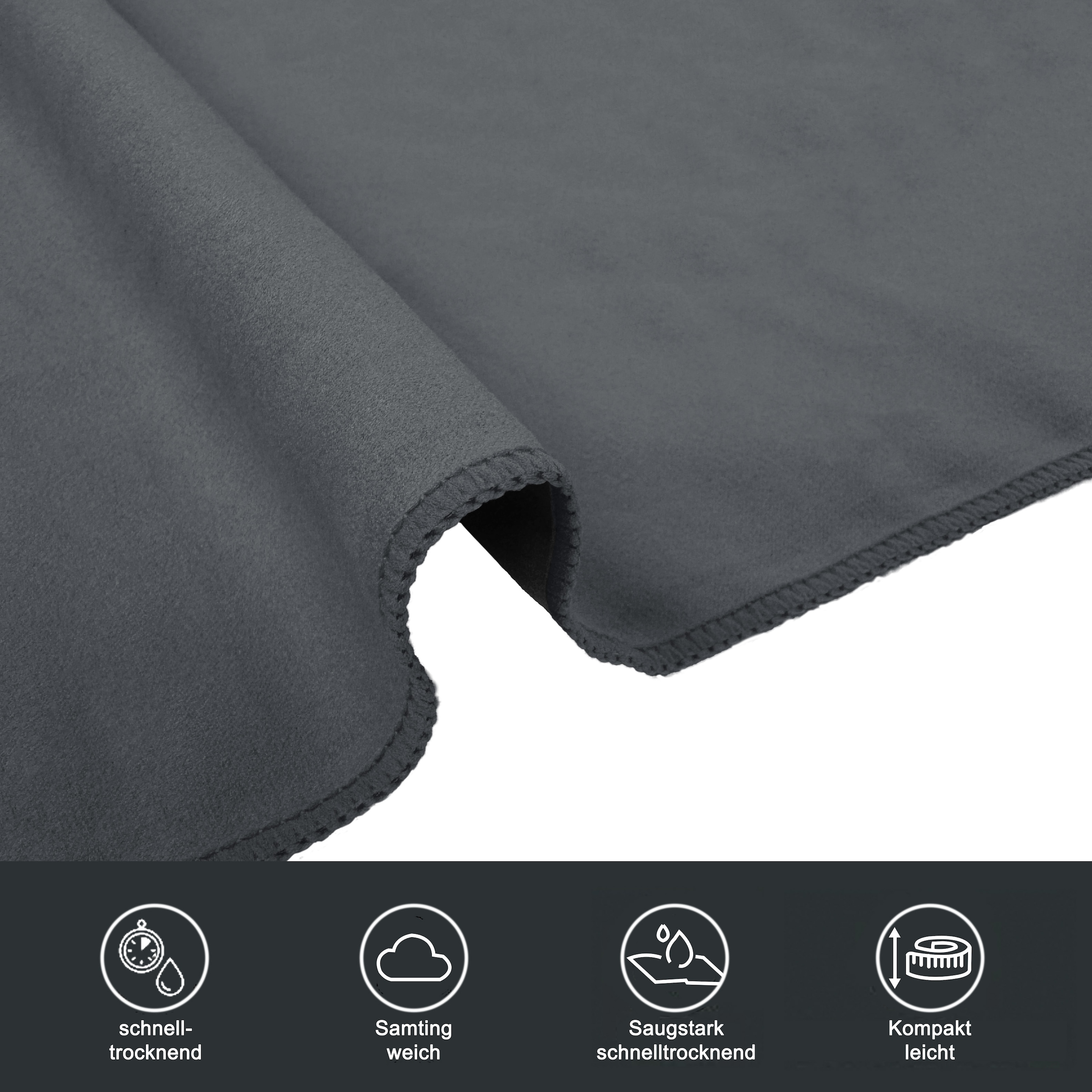 my home Handtücher »Xavi, 4 Teile, ideal als Sporthandtuch, Reisehandtuch, Strandtuch«, (Set, 4 St., 4x), diverse Grössen, sehr leicht, kompakt, schnelltrocknend, Mikrofaser