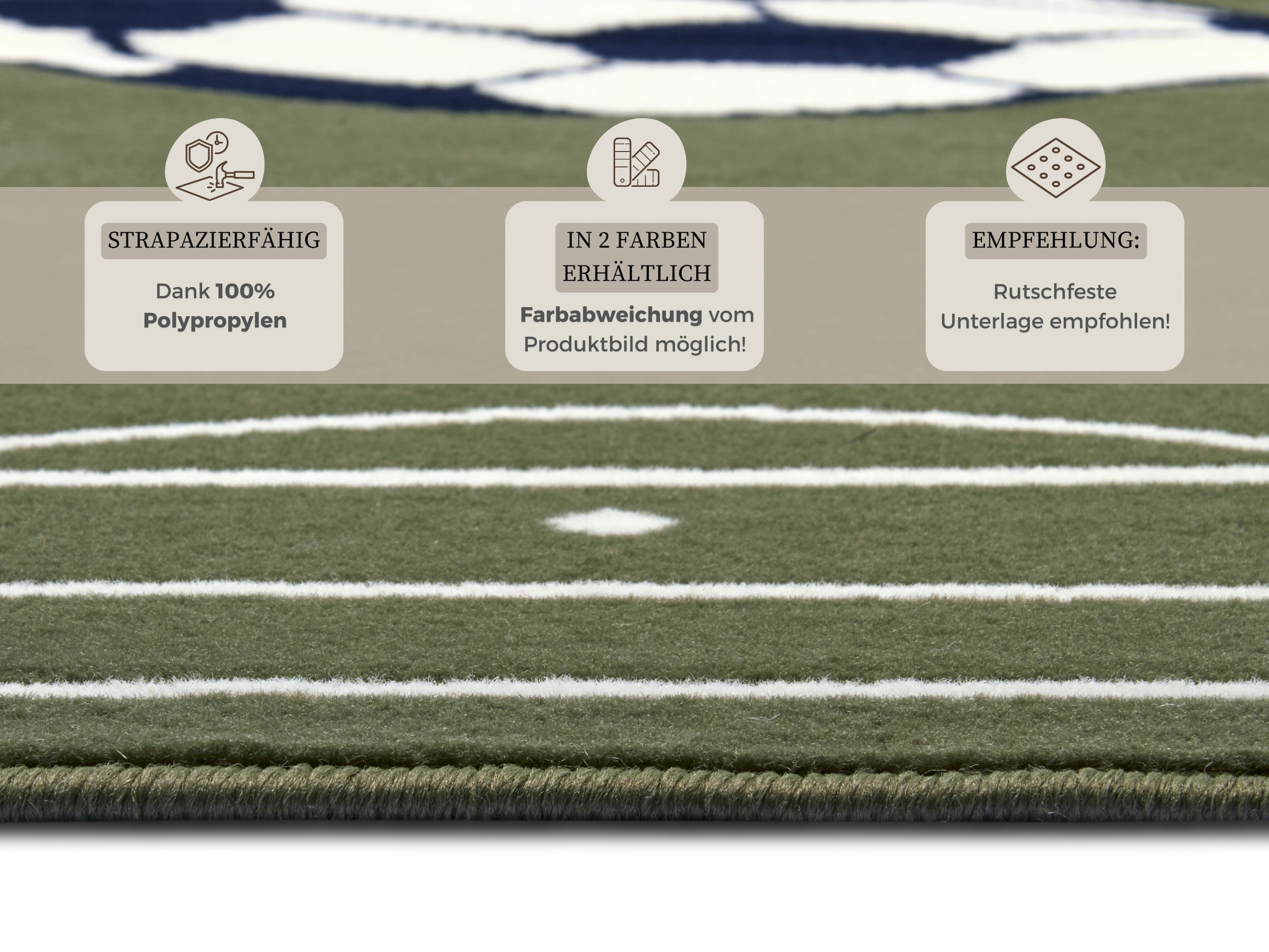 HANSE Home Teppich »Estadio«, rechteckig, 8 mm Höhe, Kinderteppich, Spielteppich, Spielunterlage, Fussball, Kinderzimmer