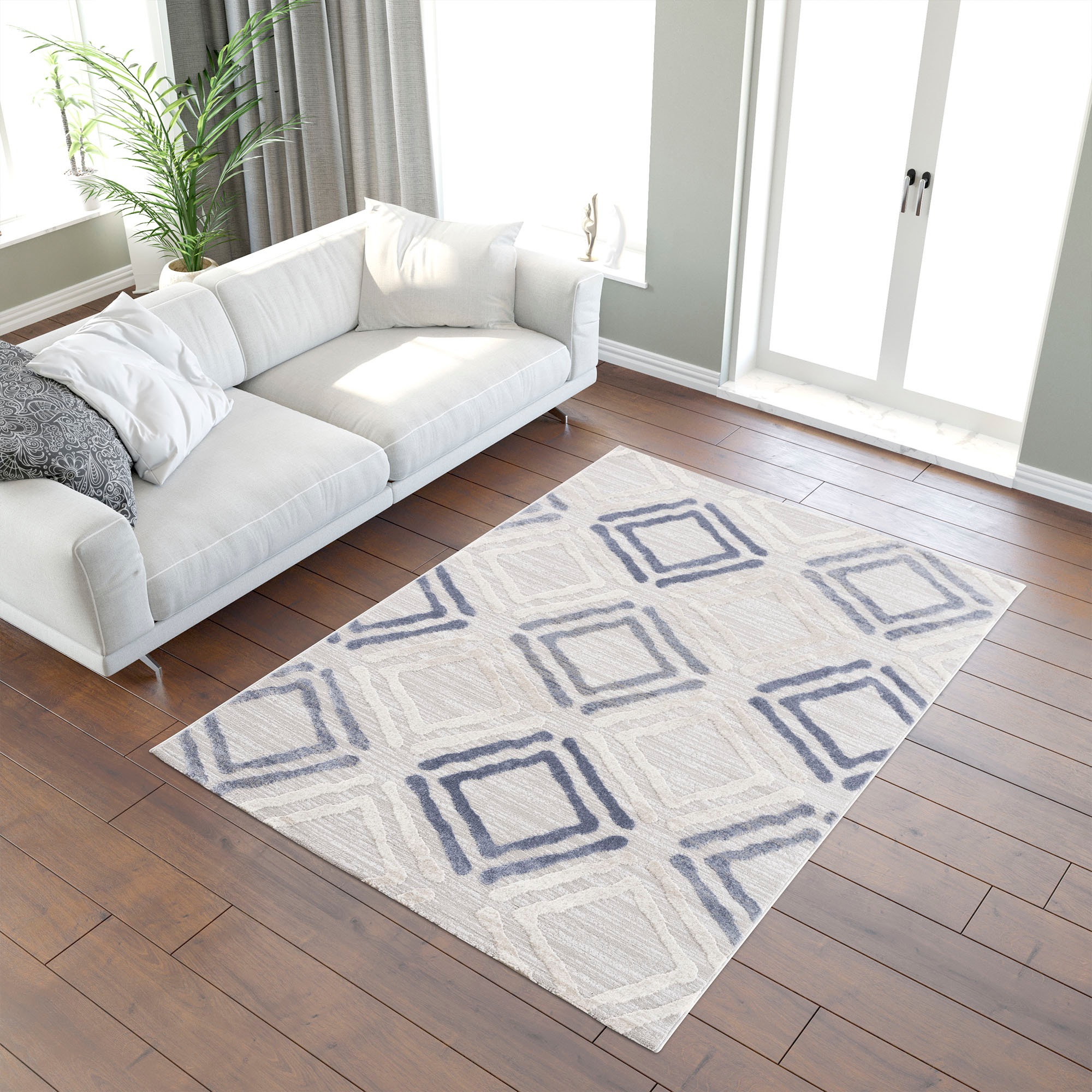 Sanat Teppich »Evra 7006«, rechteckig, 22 mm Höhe, Wohnzimmer, Kurzflor, modern, Läufer