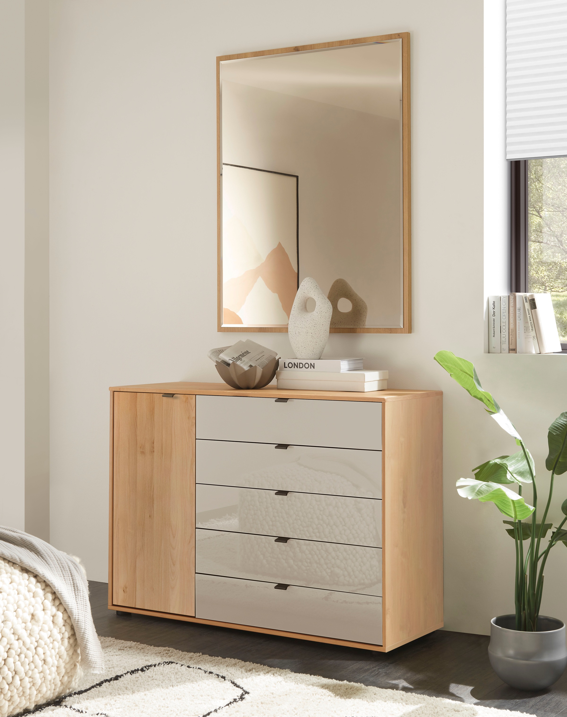 WIEMANN Kombikommode "Cardiff Sideboard, Wäscheschrank, teilmassiv Erle, mit Schubladen" Kommode 120x86x43 cm, braun, mit Dämpfung, MADE IN GERMANY, verschiedenen Ausführungen, inklusive Einlegeboden