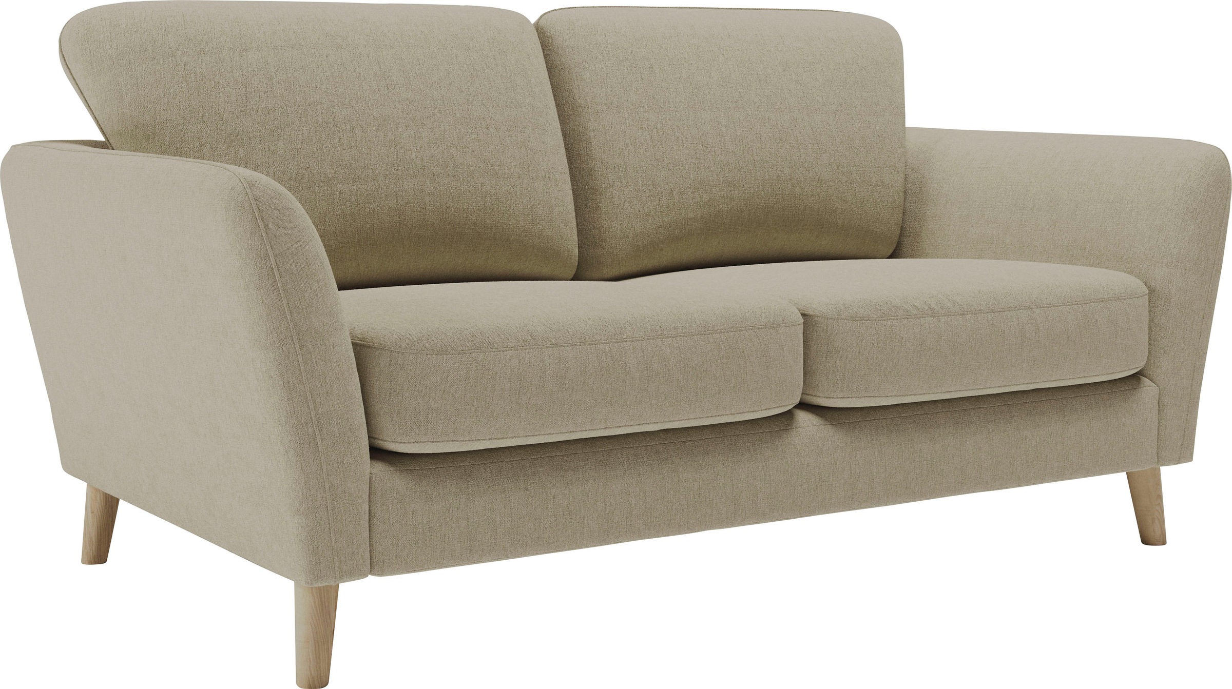 Home affaire 2-Sitzer »MARSEILLE Kompaktsofa 170 cm, Cord, Flachgewebe, Struktur, Webstoff«, Massivholzbeine Eiche, Landhausstil, Wellenunterfederung