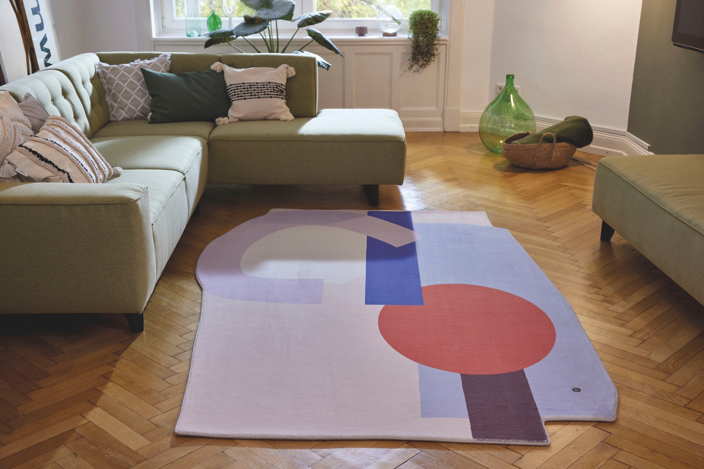 TOM TAILOR HOME Teppich »Shapes - NINE«, Motivform, 5 mm Höhe, Kurzflor, bedruckt, modernes Design