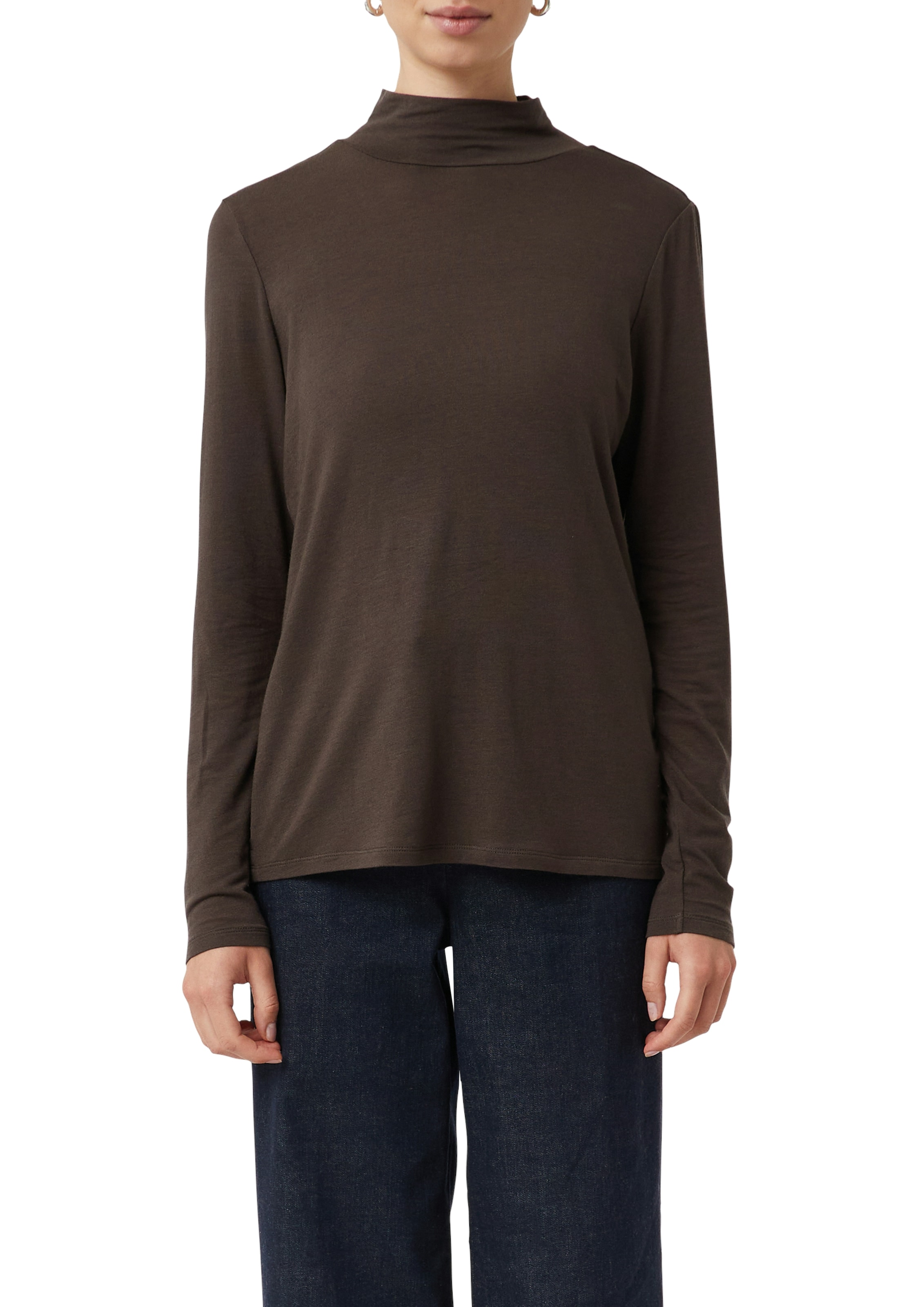 Comma Langarmshirt aus Woll- und Lyocellmix
