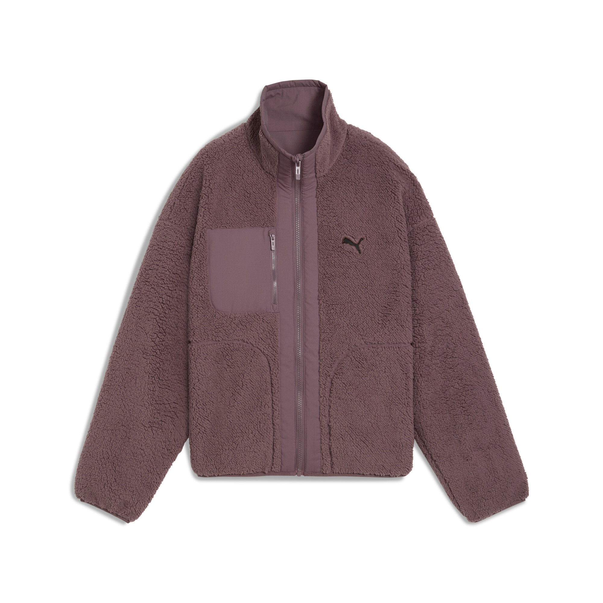 PUMA Wendejacke »REVERSIBLE HYBRID SHERPA JACKET« ohne Kapuze mit WarmCELL Technologie, Relaxed Fit, mit Nahttaschen