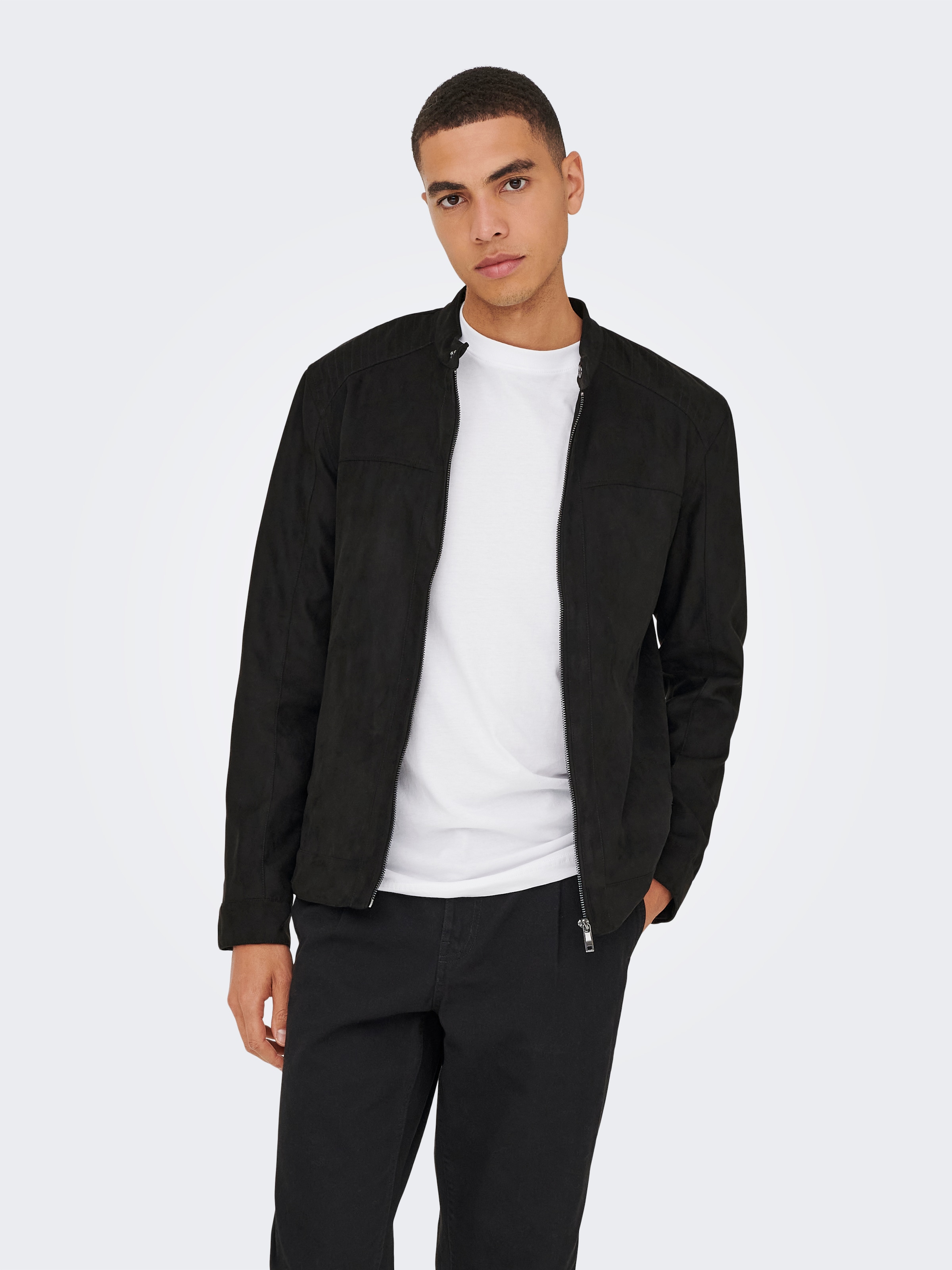 ONLY & SONS Bomberjacke »ONSMIKE FAKE SUEDE JACKET OTW«, ohne Kapuze