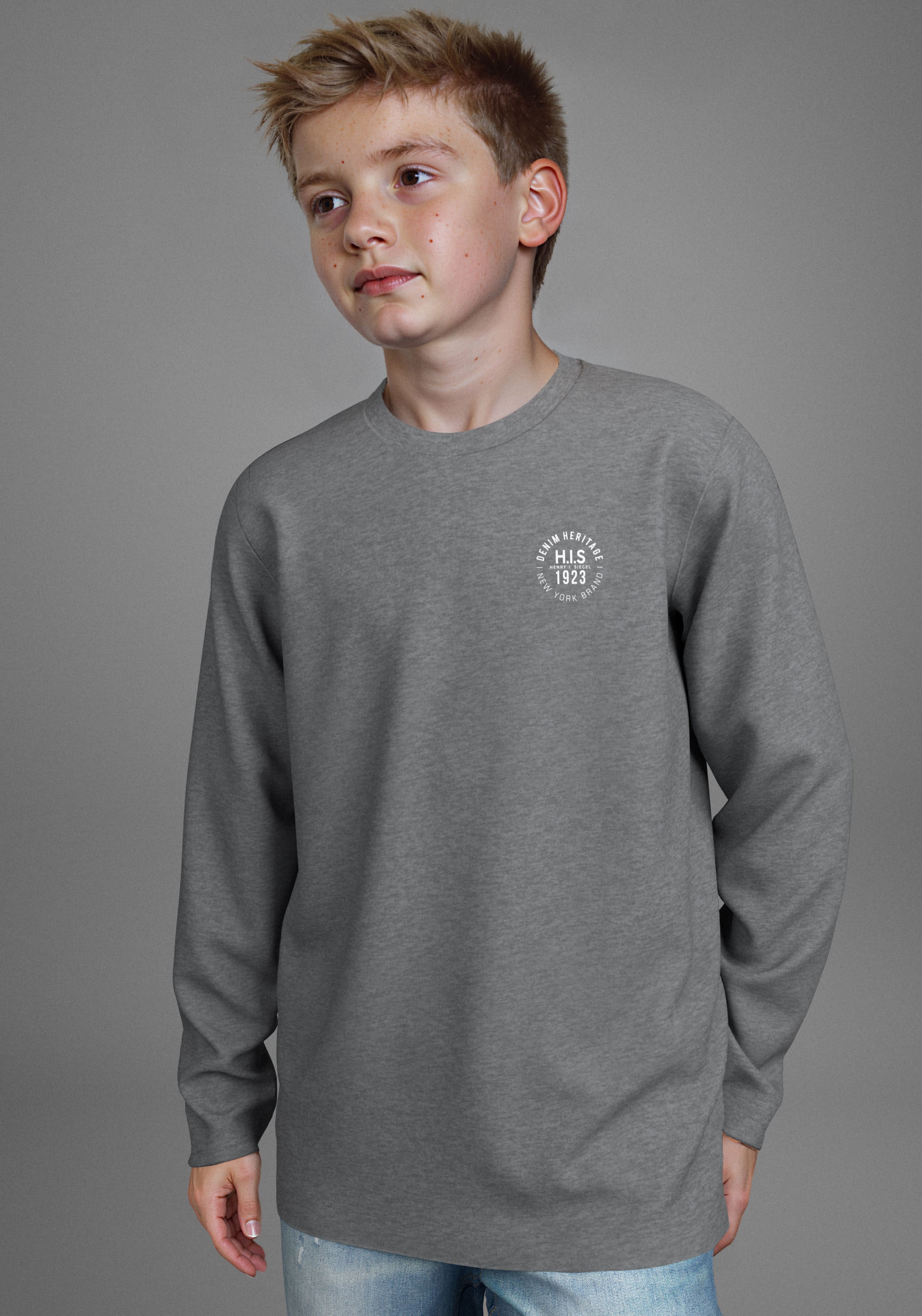 H.I.S Langarmshirt »2er Pack Shirts mit Logoprint«, (Packung, 2 tlg., 2), NEU: HIS für TEENS! 2er Pack Shirts