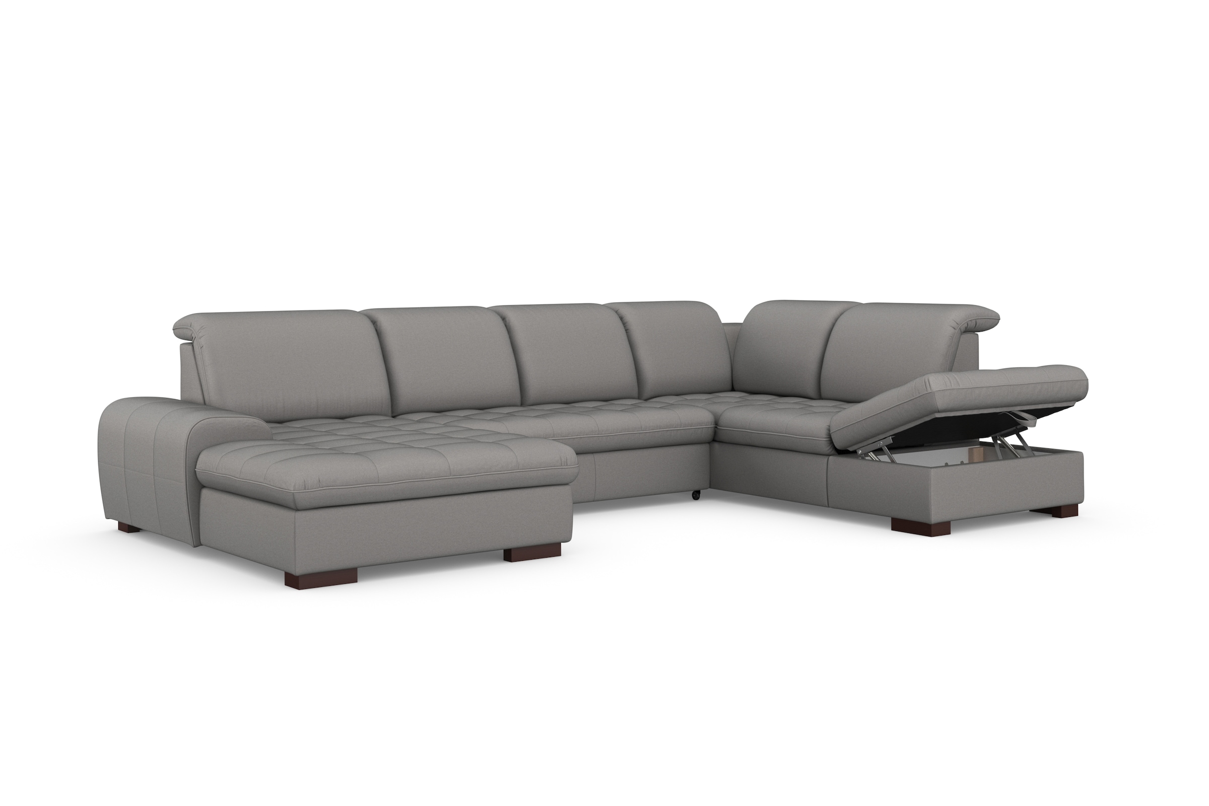 sit&more Wohnlandschaft »Luxor U-Form«, wahlweise mit Bettfunktion, Bettkasten und Kopfteilverstellung