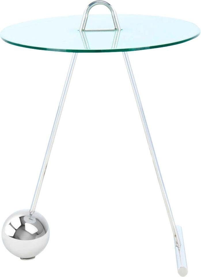 Kayoom Beistelltisch "Pendulum 525, mit runder Tischplatte" 1 Stk. tlg. Marmoroptik, Gestell im Pendel-Design, praktisch tragbar