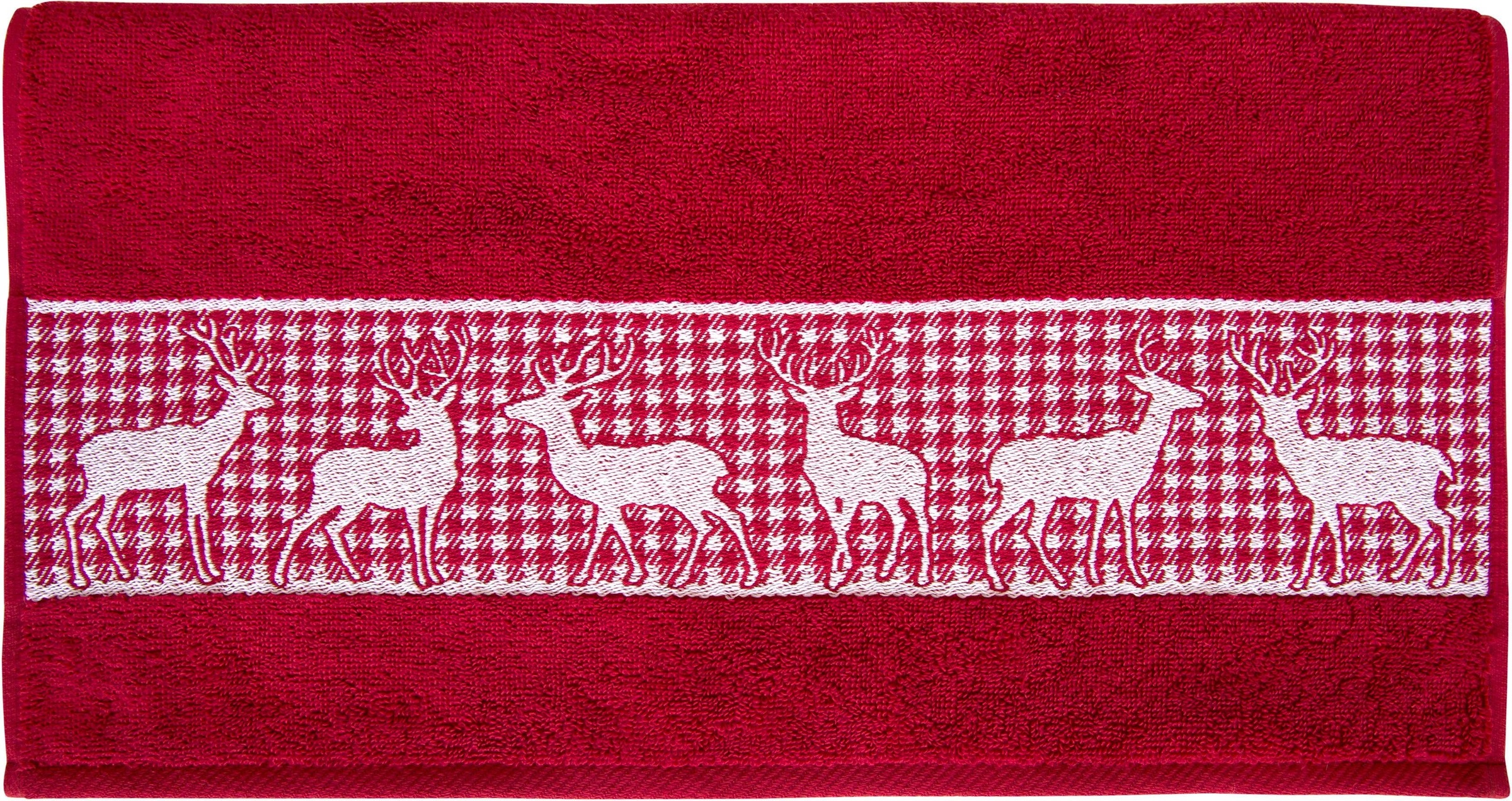 Dyckhoff Handtuch Set »Hirschparade«, Set, 3 tlg., Walkfrottier, Made in Germany (2 Handtücher, 1 Duschtuch)