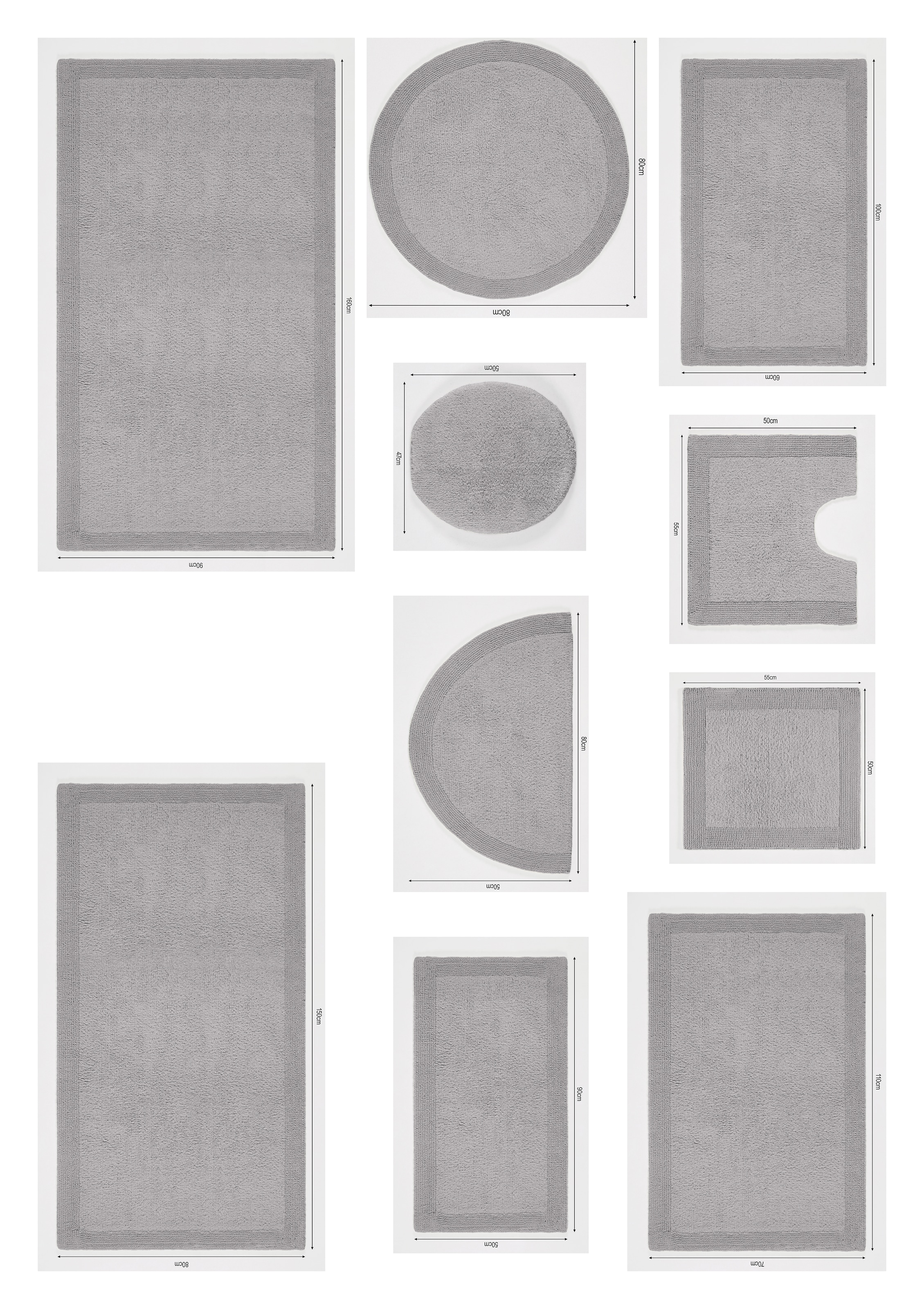 my home Badematte »Kapra, Badvorleger, Badezimmer Teppich«, beidseitig nutzbar-fussbodenheizungsgeeignet-strapazierfähig, mit Bordüre, Badteppich, Badematte, Baumwolle
