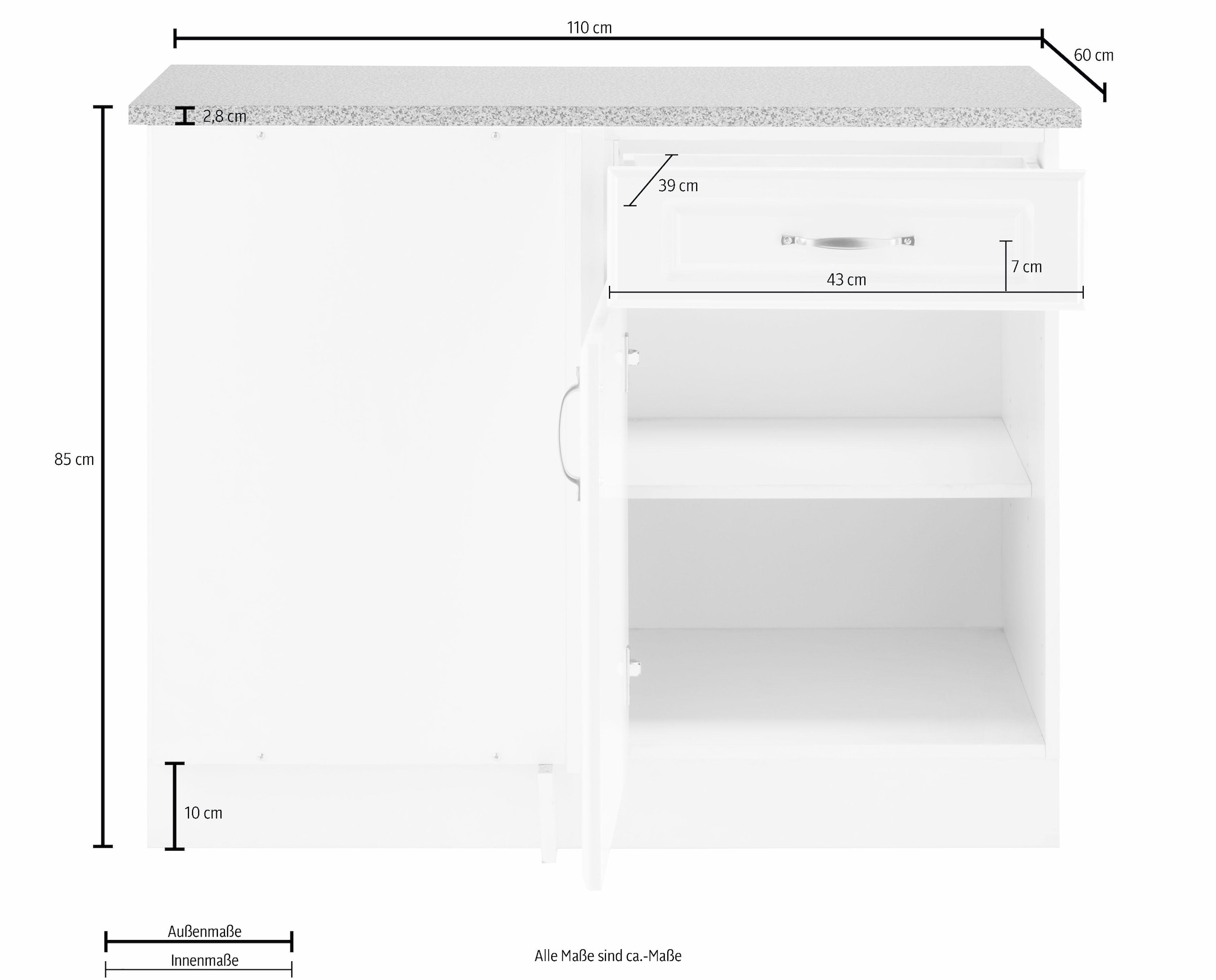 Eckunterschrank cm 110 bestellen Küchen online wiho breit »Linz«, | Jelmoli-Versand