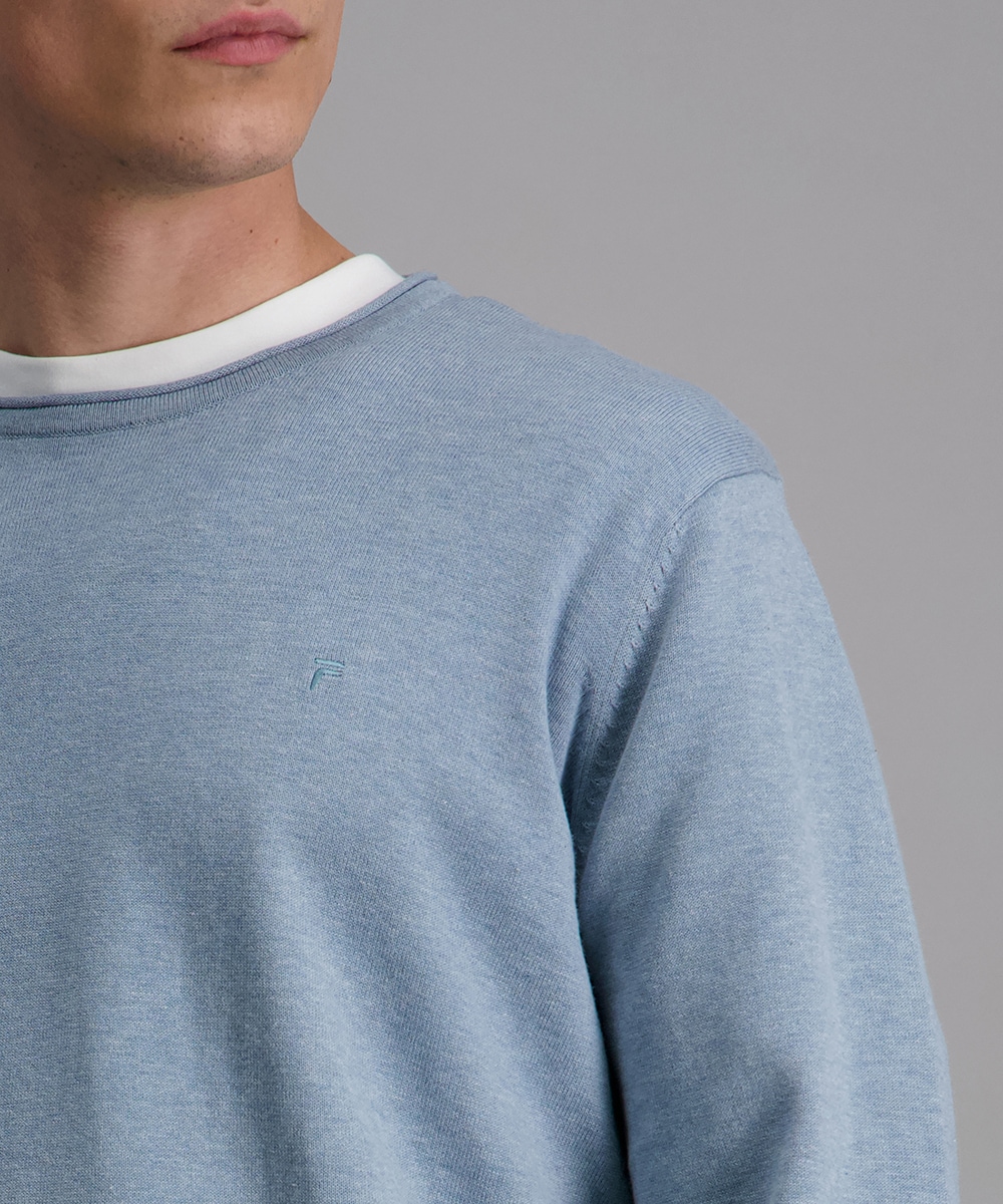 Pioneer Authentic Jeans Rundhalspullover mit Rollkante