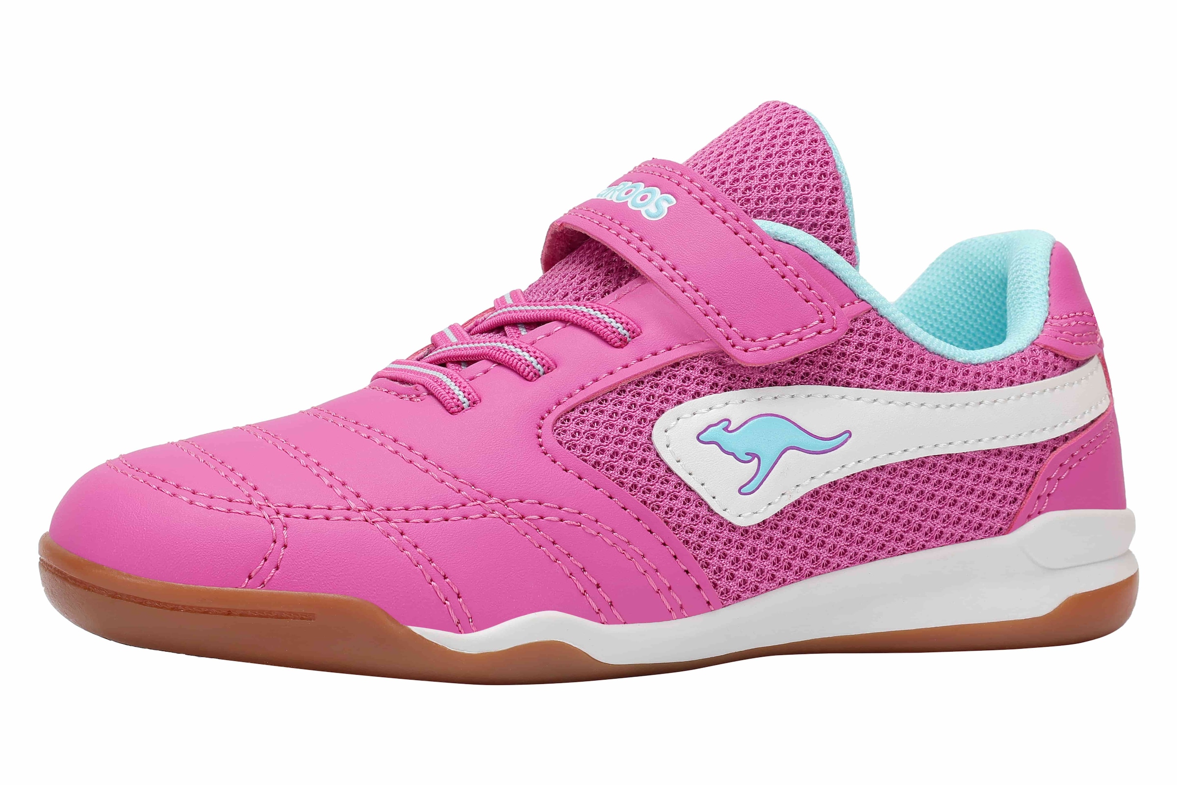 Kangaroos, Unisex, KangaROOS Indoorschuh »K-BRACEYARD EV« Hallenschuh für Kinder und Jugendliche, mit Klettverschluss, fuchsia, limpet shell, 34, 