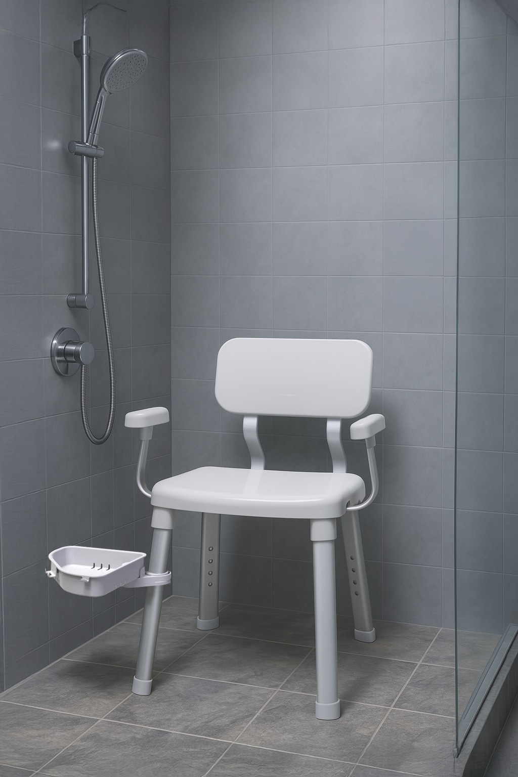 Bischof Dusch- und Badhocker »Splash Deluxe«, belastbar bis 150 kg, mit schwenkbarer Ablage 28x21cm