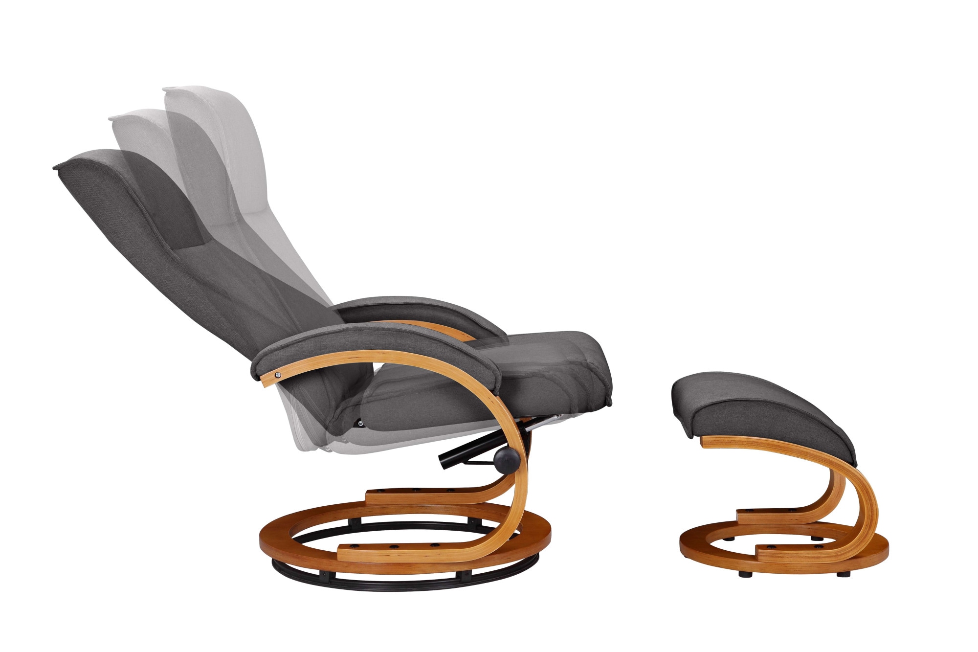 Home affaire Relaxsessel »Paris, TV-Sessel mit Hocker und manueller Liegefunktion«, (Set, 2 St., bestehend aus Sessel und Hocker), Dreh- und Kippfunktion