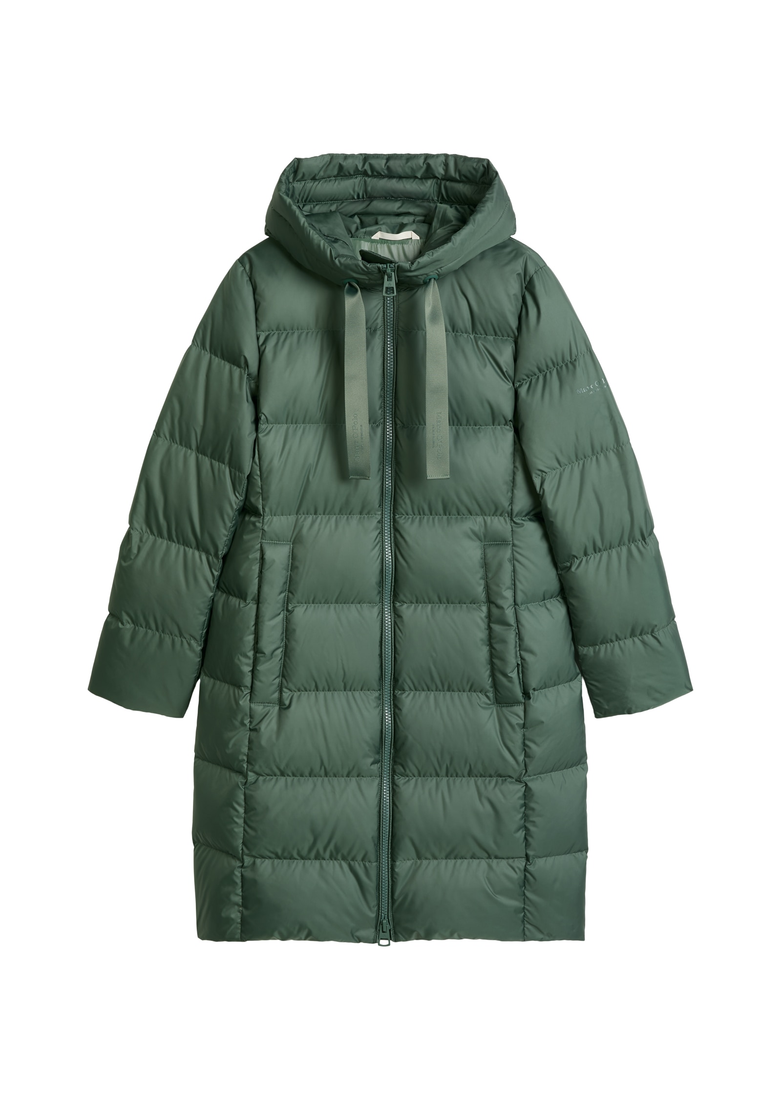 Marc OPolo Daunenmantel mit 2-Way-Zipper und Label-Band an der Kapuze