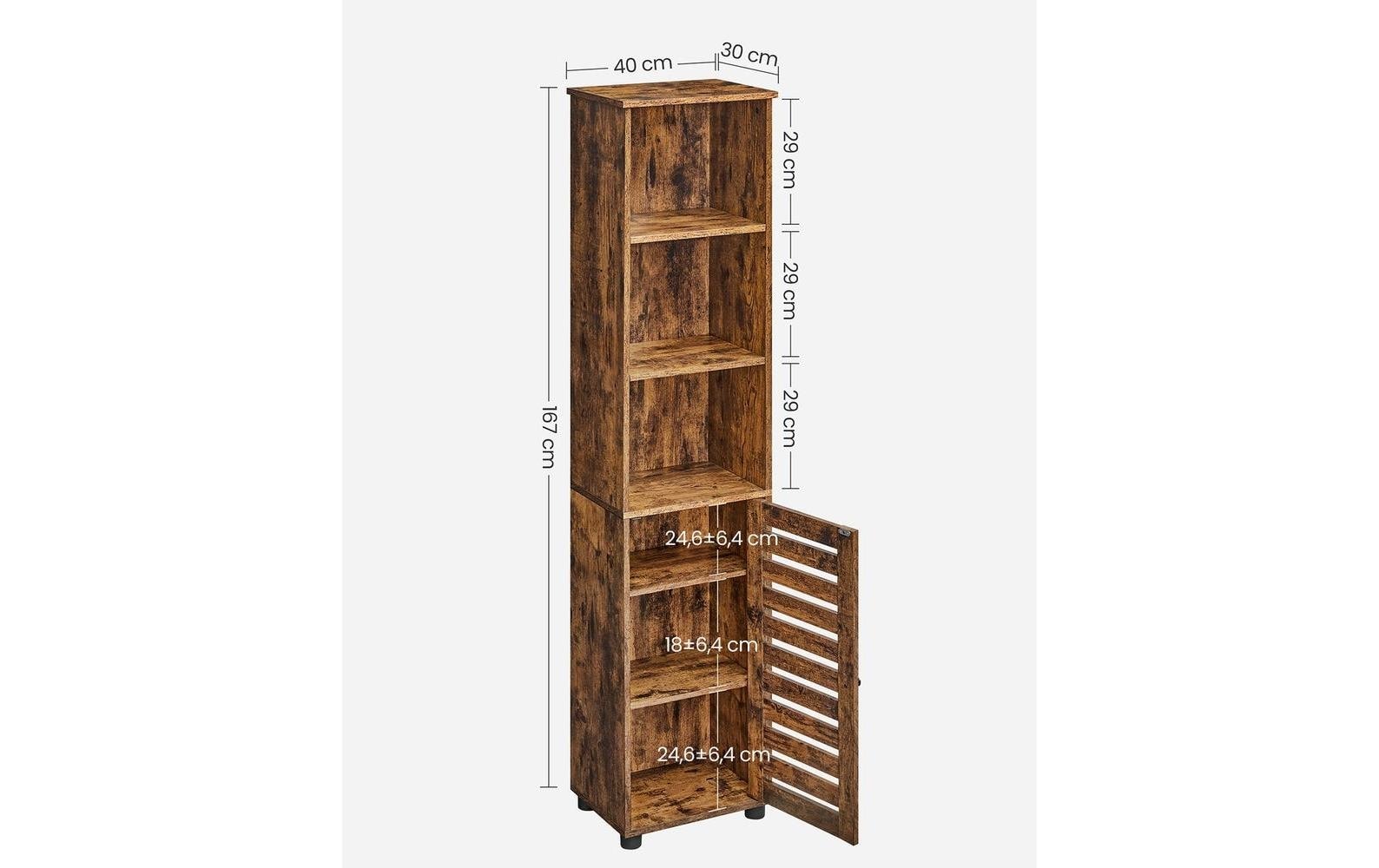 VASAGLE Vitrine »40 x 167 cm Braun«