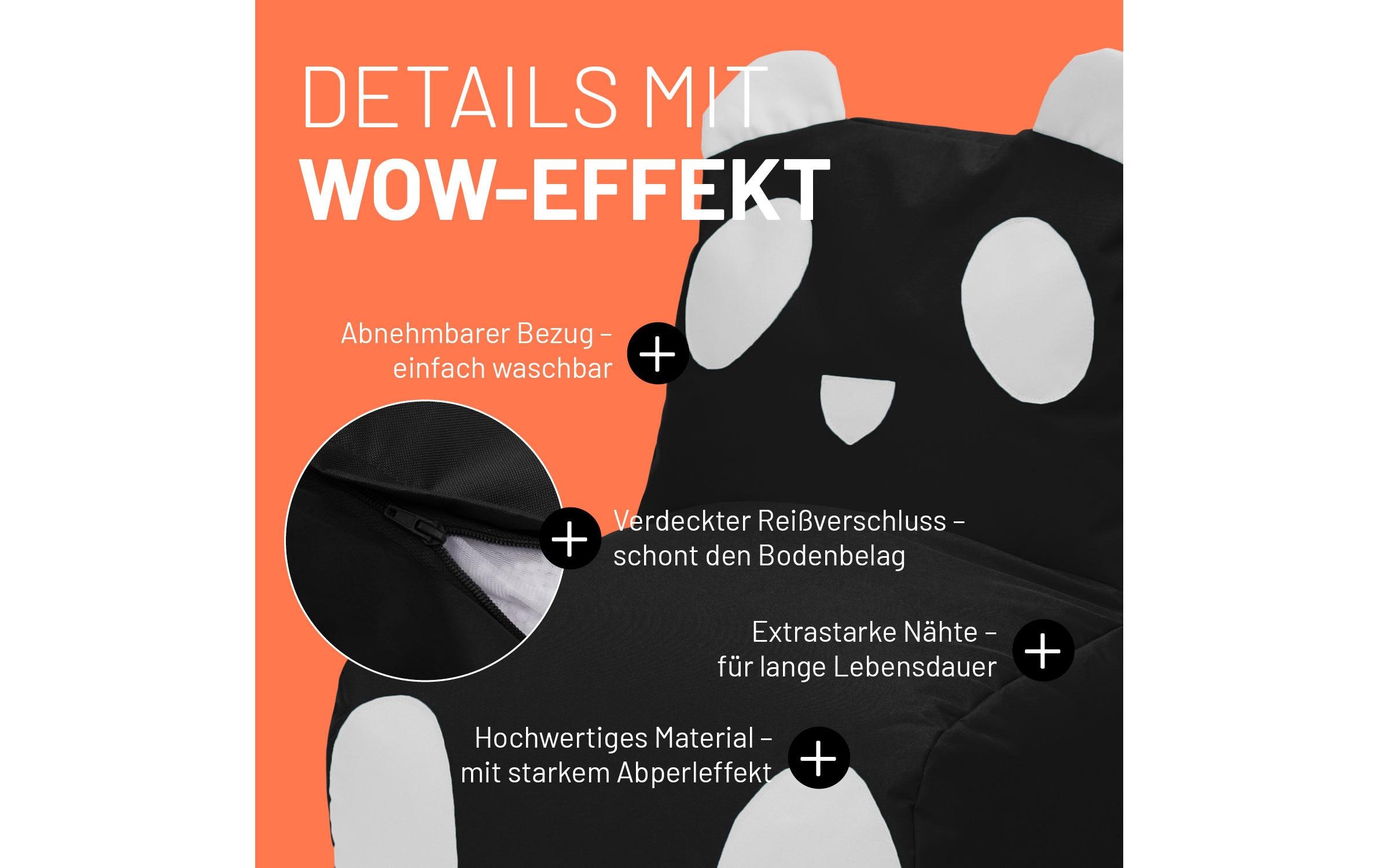Lumaland Sitzsack »Panda 180 L, 75 x 65 cm«