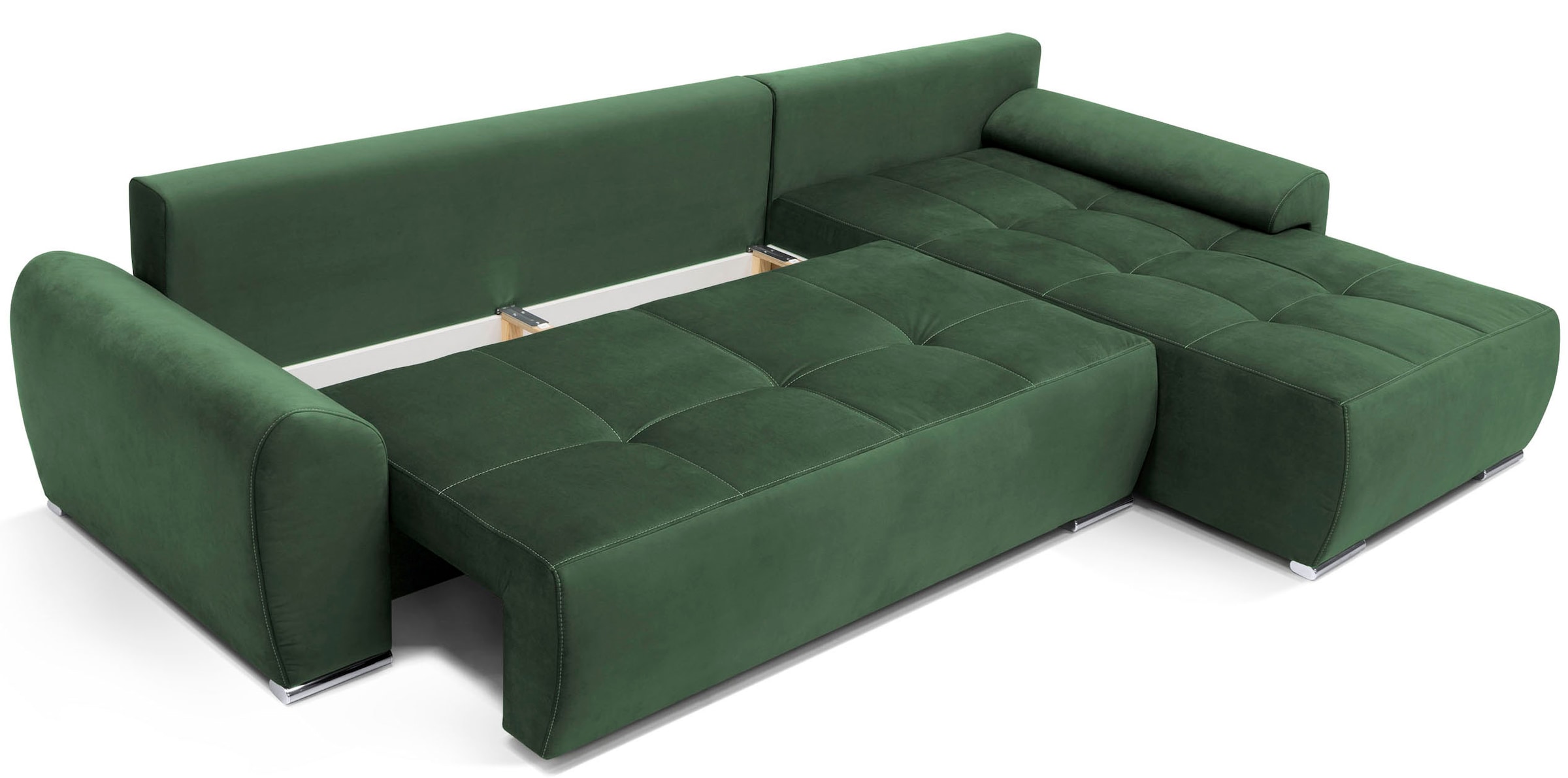 COLLECTION AB Ecksofa »Bilbao L-Form«, inkl. Bettfunktion und Bettkasten, Zierkissen mit Strassstein