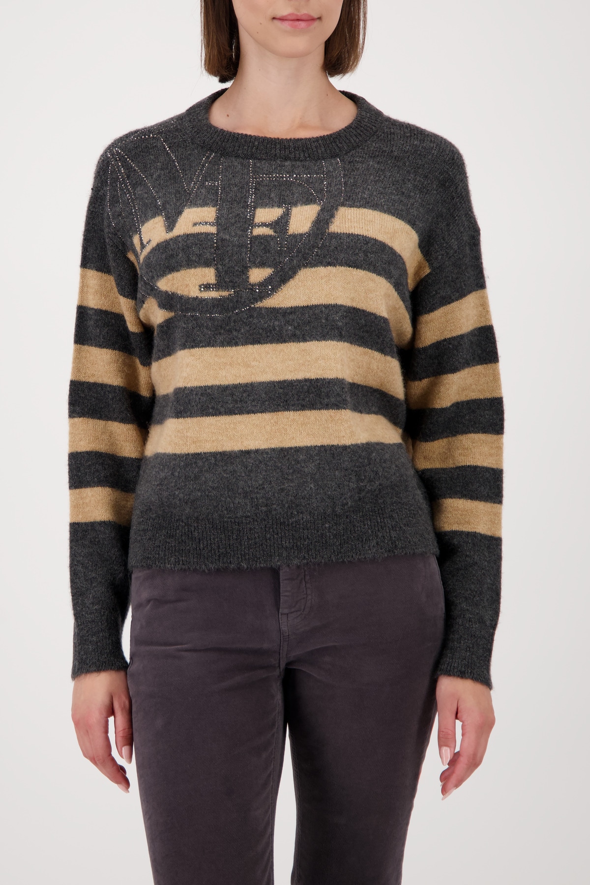 Monari Strickpullover Regular fit mit Rundhalsausschnitt