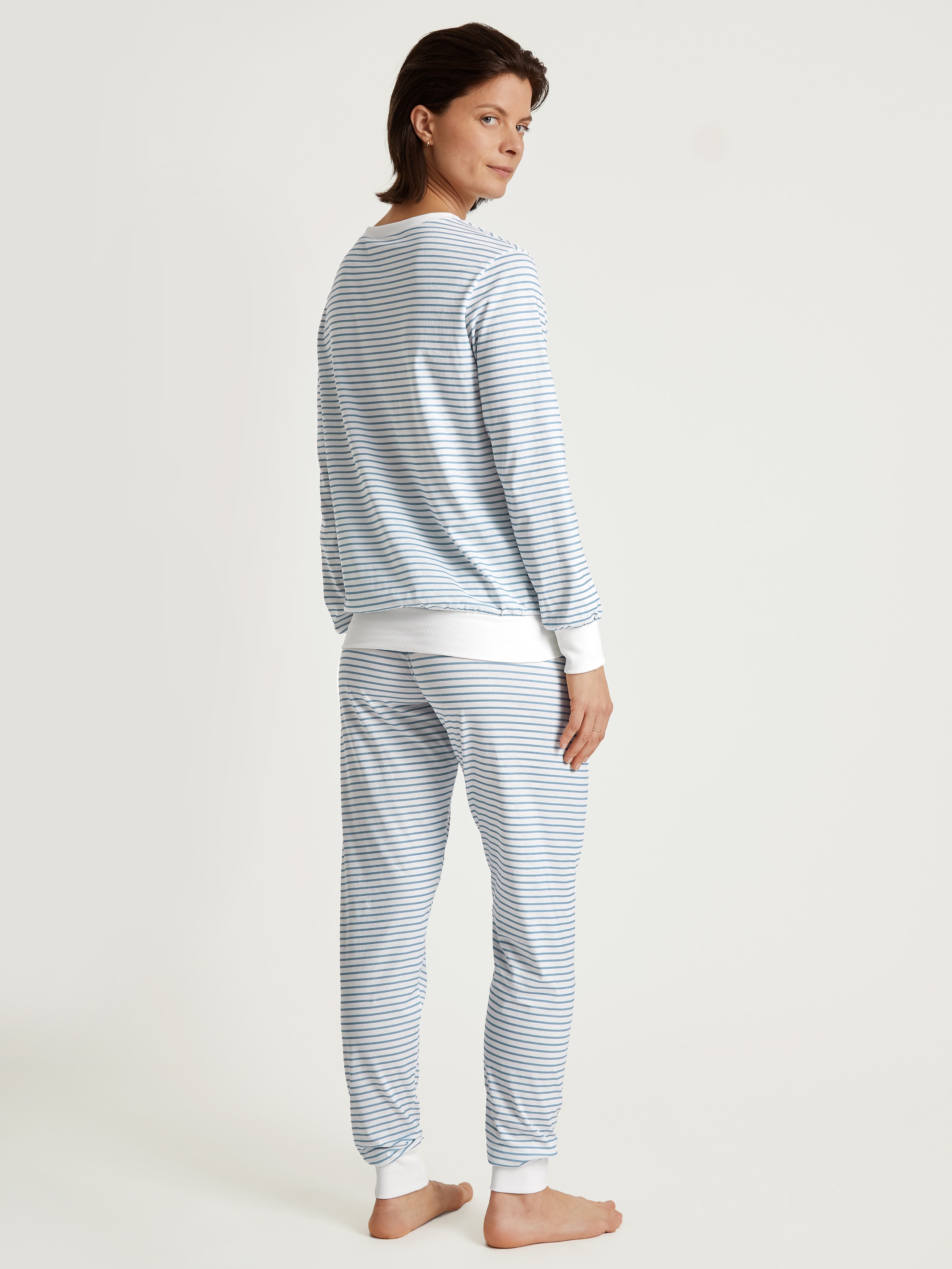 CALIDA Schlafanzug »Cotton Stripes«, (2 tlg.), mit weichen Rippbündchen an den Abschlüssen