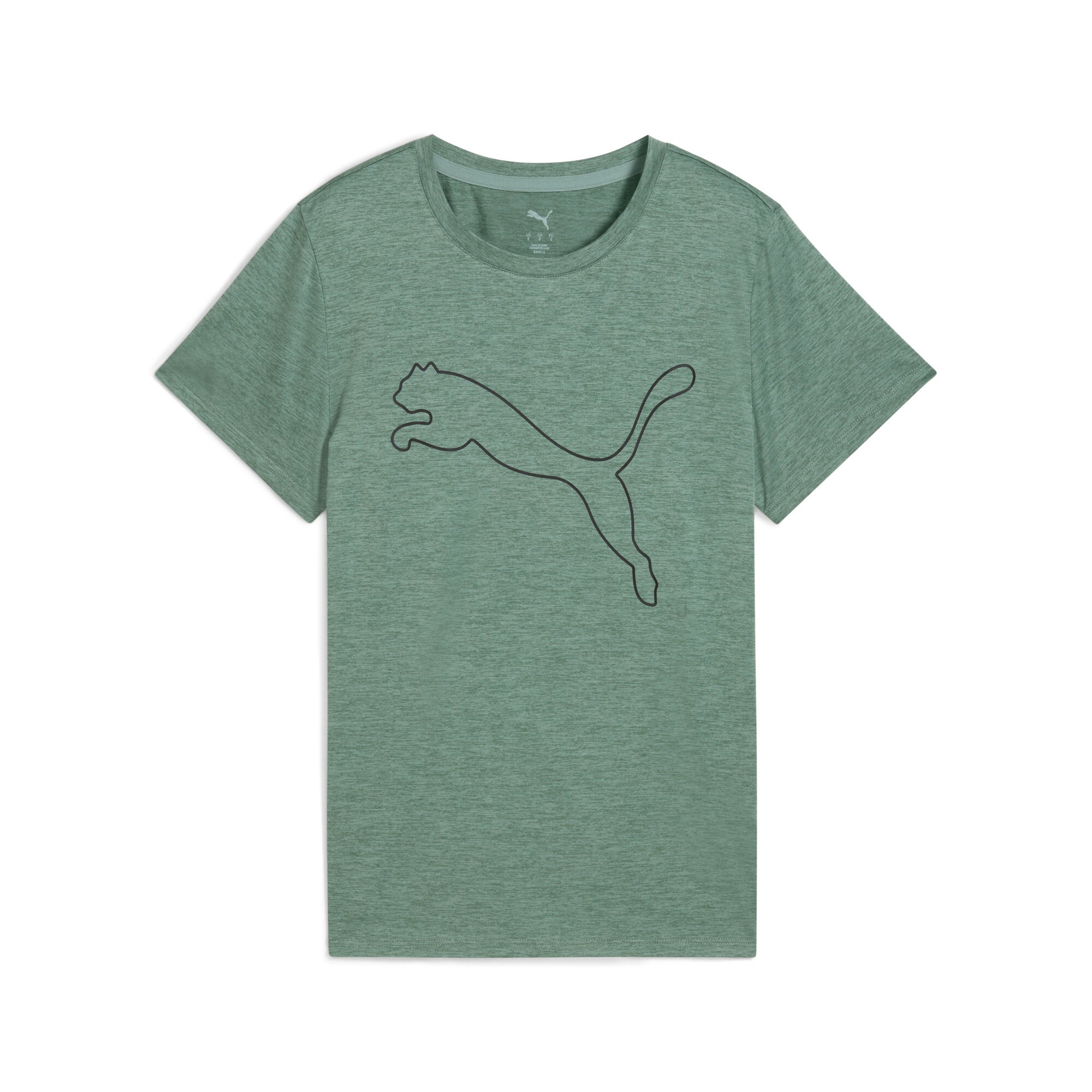 PUMA Trainingsshirt »W TAD ESSENTIAL HEATHER LOGO TEE« Regular Fit, mit Rundhalsausschnitt, mit DryCELL Technologie