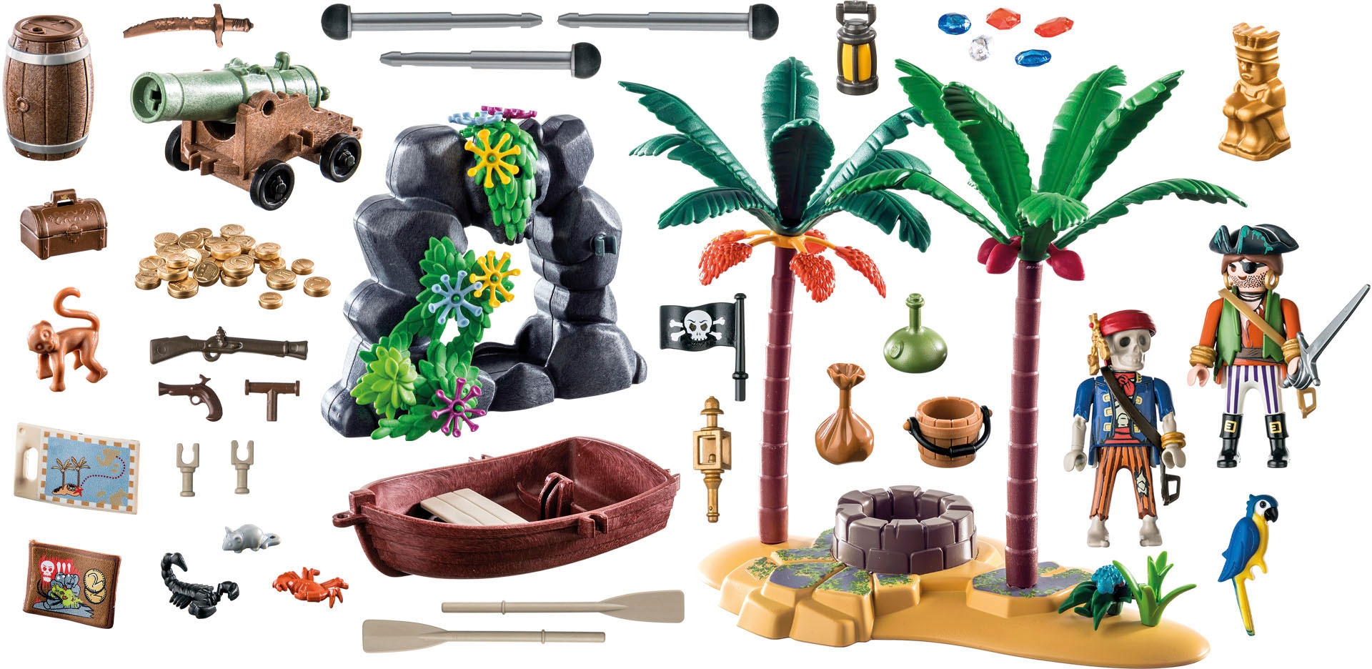 Playmobil® Konstruktions-Spielset »Piratenschatzinsel mit Skelett (70962), Piraten«, (104 St.), Made in Germany