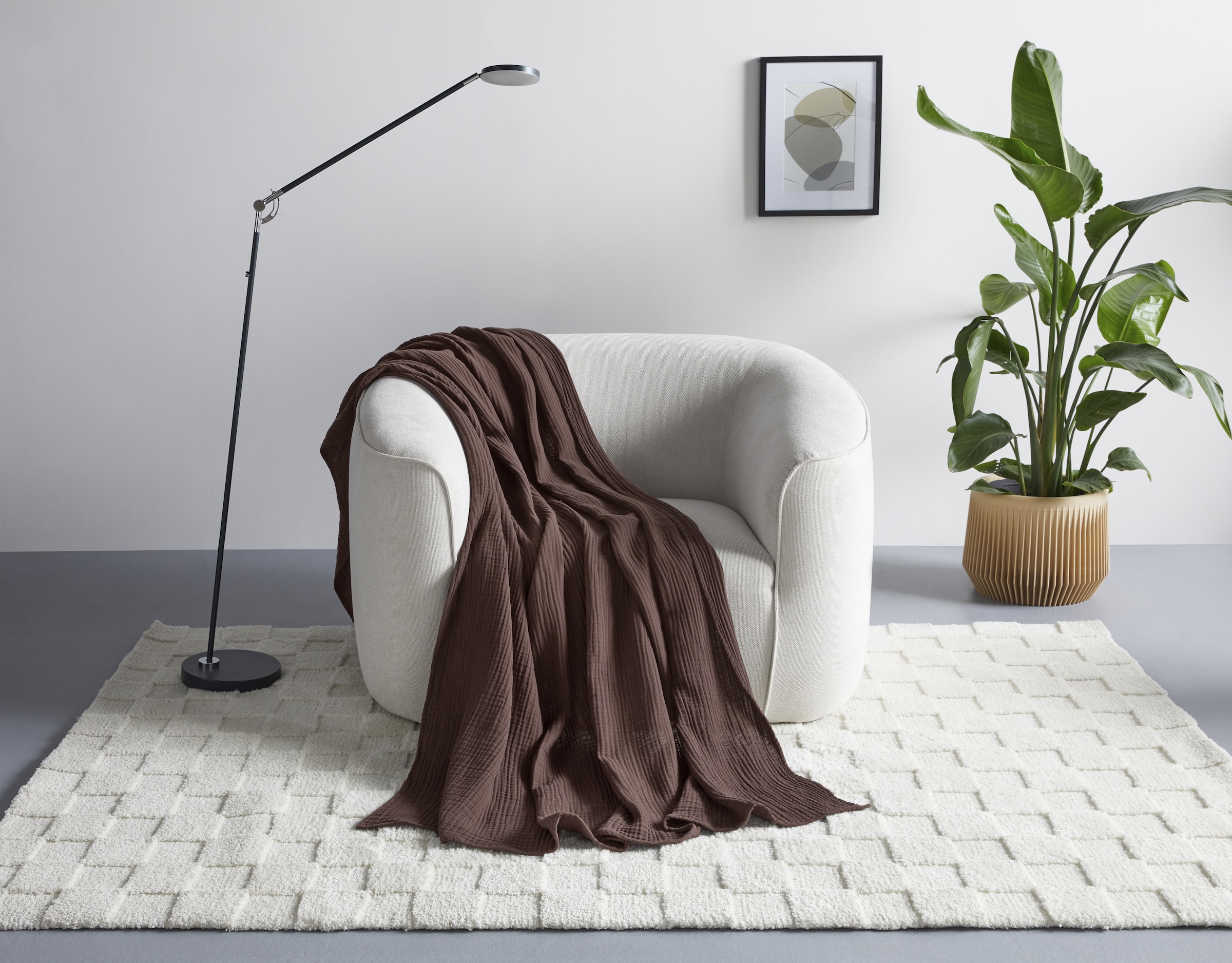 LeGer Home by Lena Gercke Wohndecke »HEVIN«, Tagesdecke im Baumwoll-Crinkle-Effekt, Musselin, Kuscheldecke