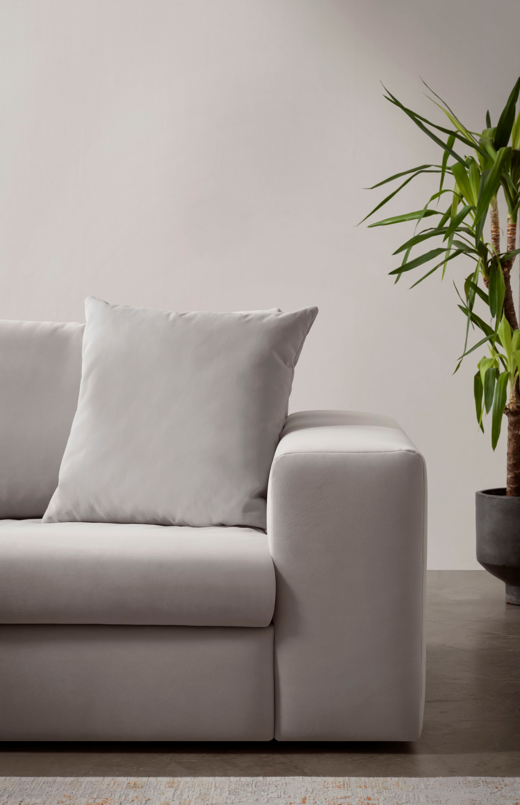 andas Ecksofa »SLEETLAND XXL in Samtvelours oder Vintage-Leder-Optik, L-Form,«, besonders gross und bequem