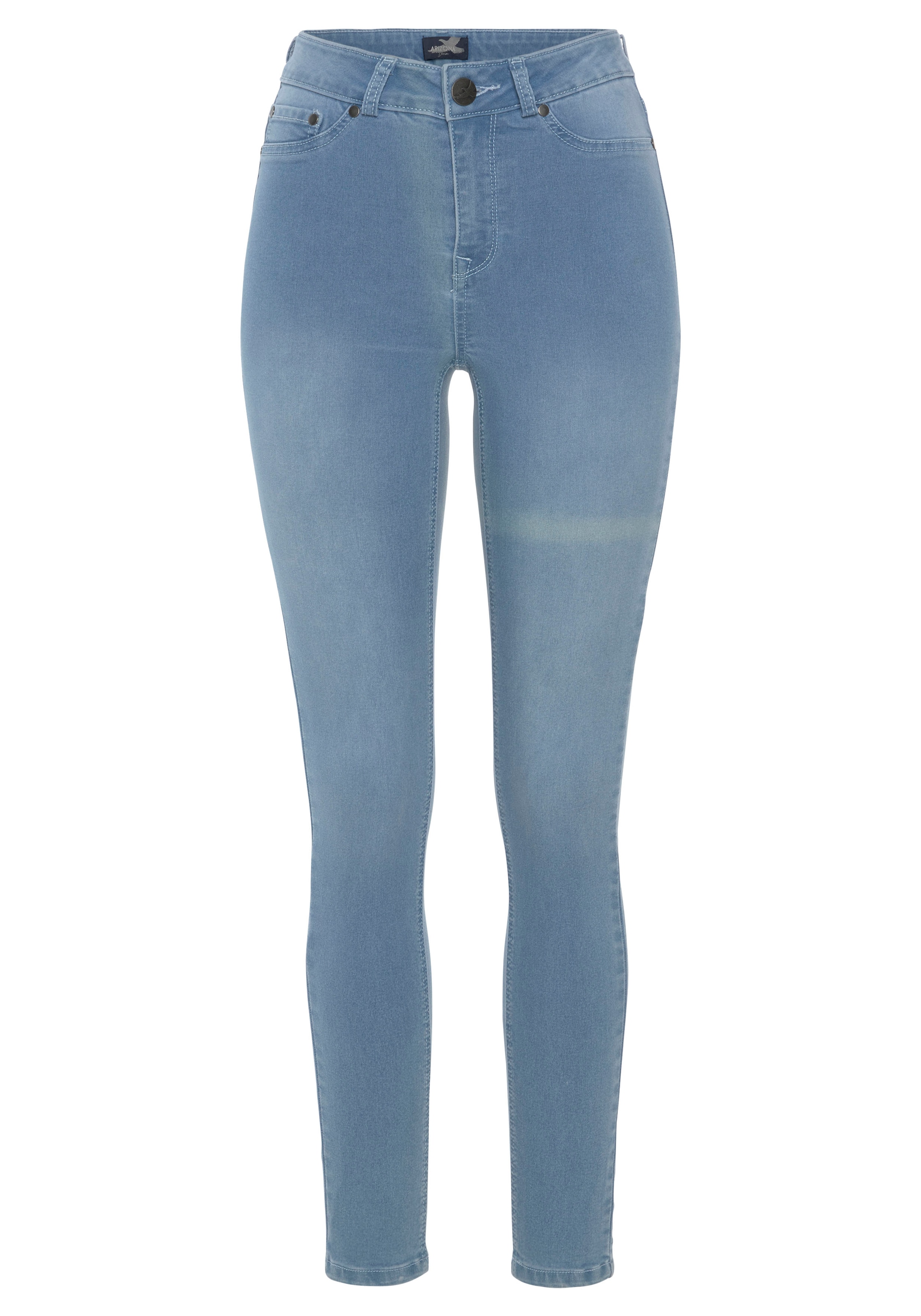 Arizona Skinny-fit-Jeans »Ultra Stretch«, extra-eng geschnittene Beinform, modische Used-Waschung