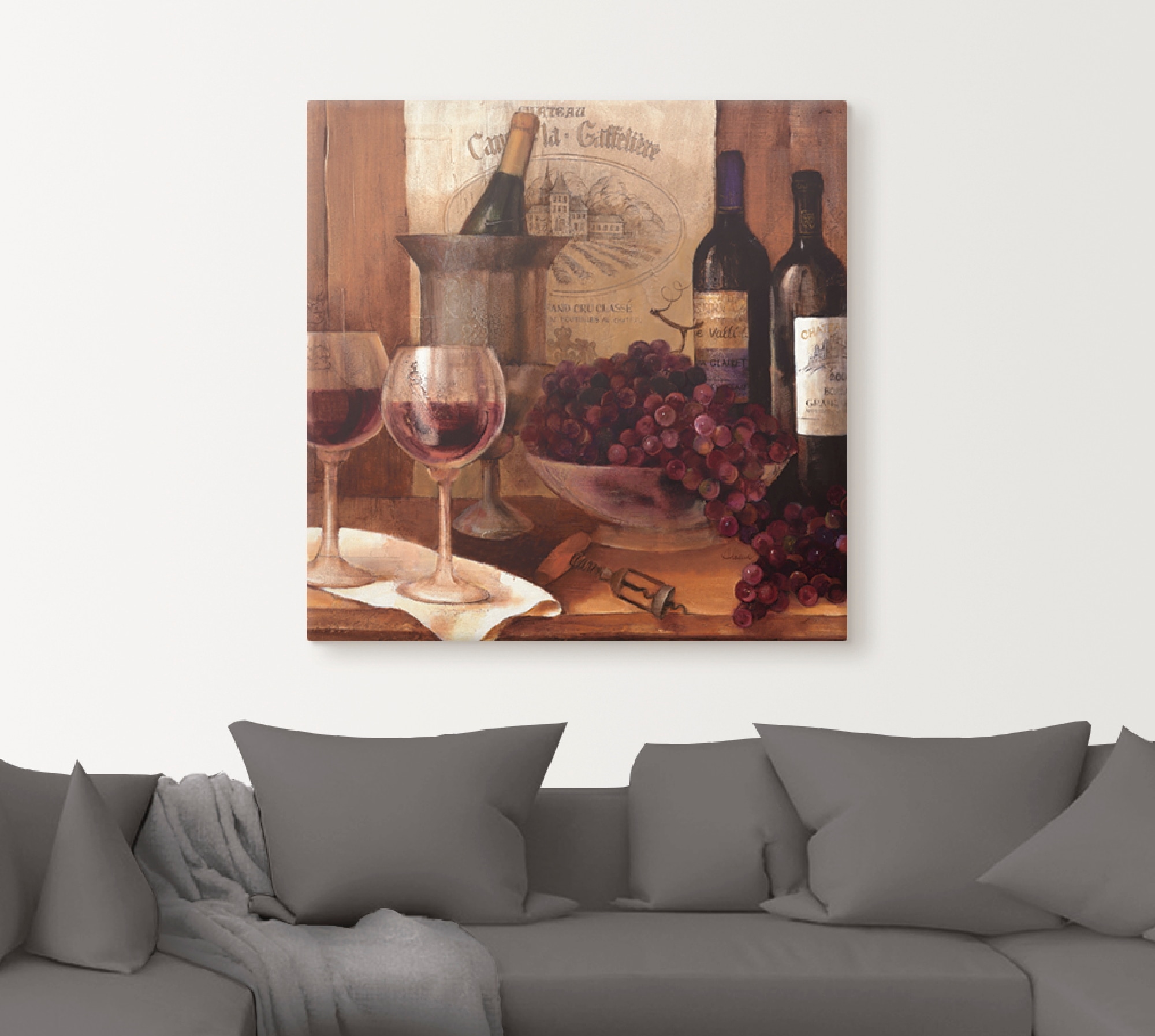 Artland Leinwandbild »Vintage Wein«, Getränke, (1 St.), auf Keilrahmen gespannt