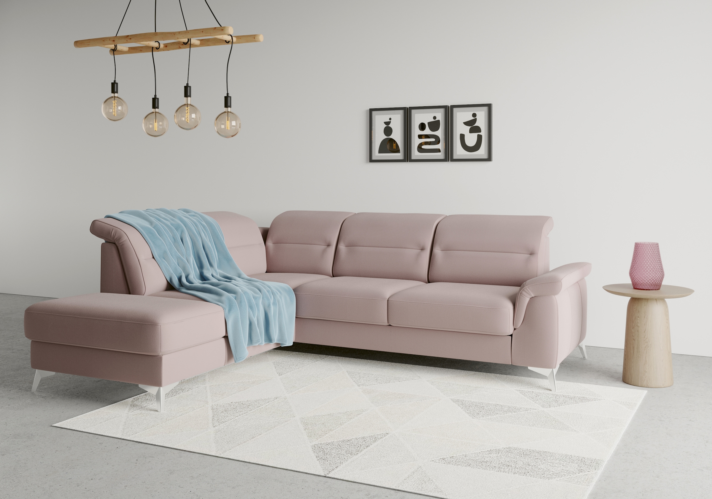 sit&more Ecksofa "Sinatra L-Form" mit Ottomane, optional mit Kopfteilverstellung und Armteilfunktion