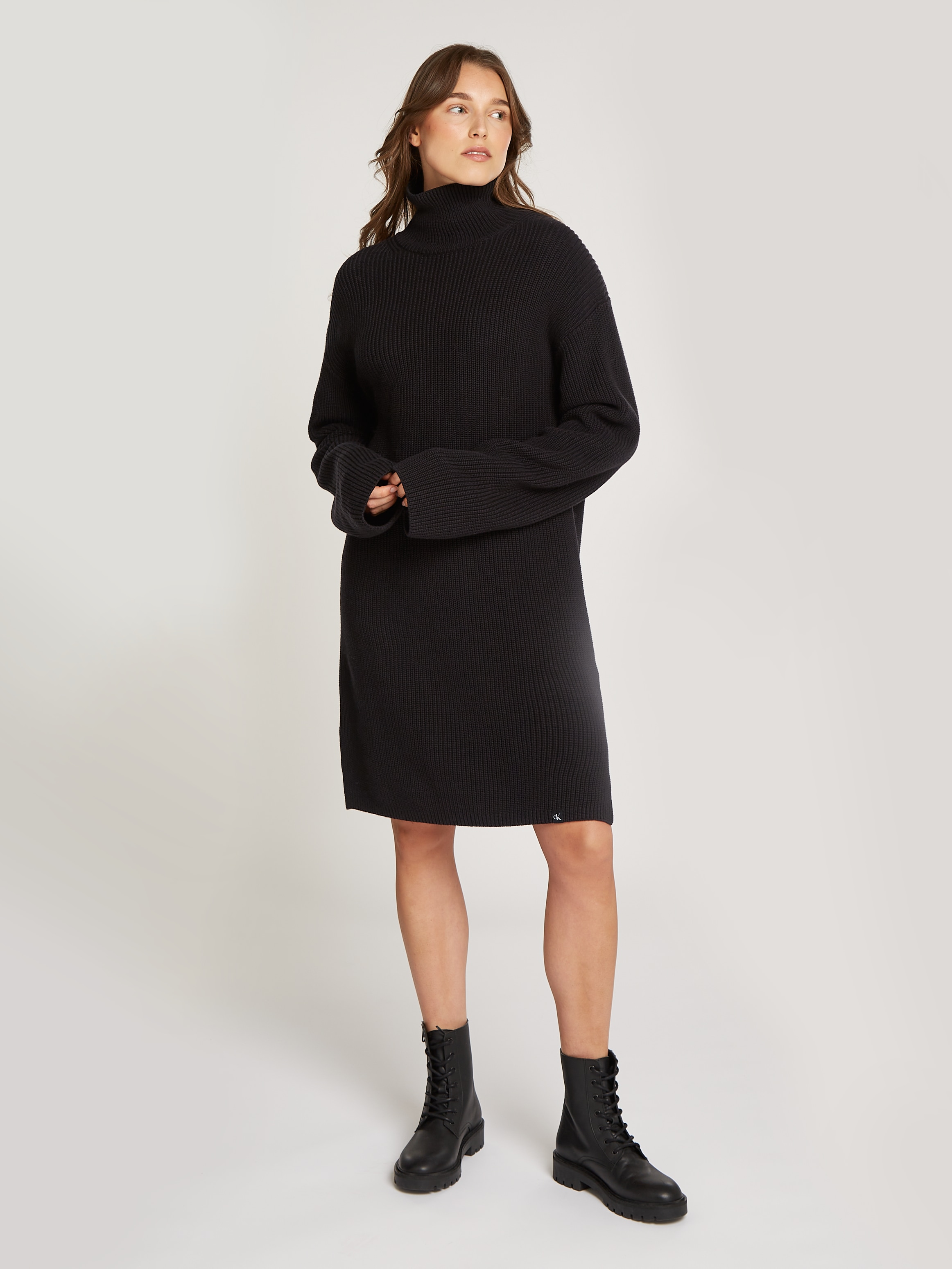 Sweatkleid »CHUNKY LOOSE SWEATER DRESS«, mit Logopatch