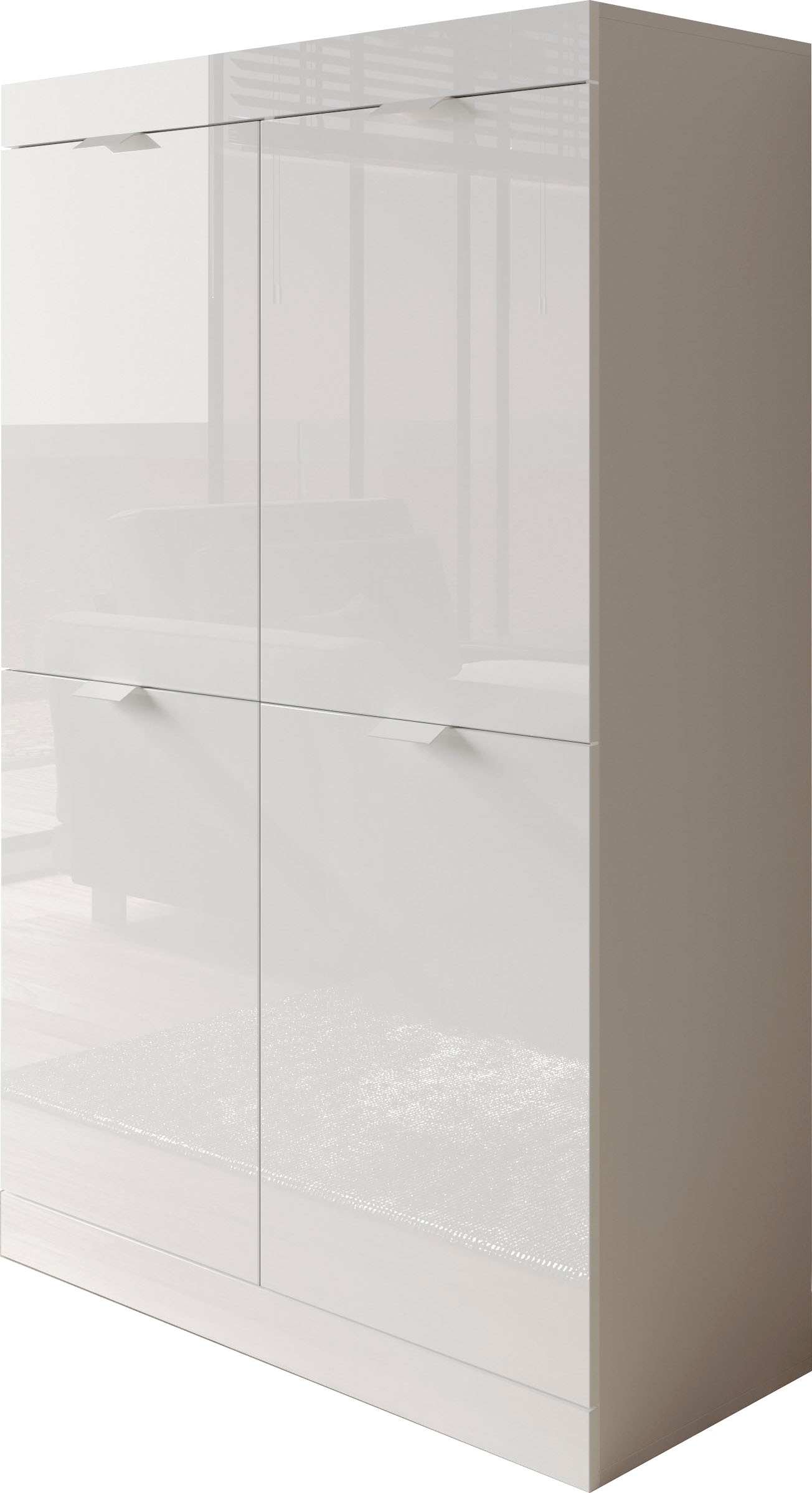 INOSIGN Highboard »Slim«, Breite 91 cm, weiss Hochglanz Lack