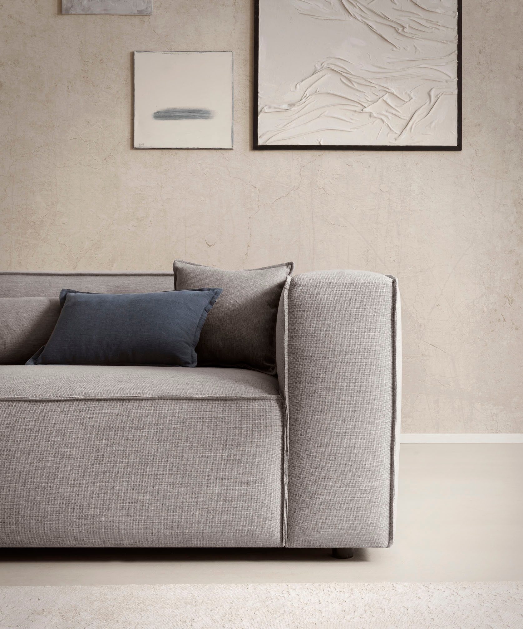 LeGer Home by Lena Gercke Ecksofa »PIARA XXL, Big-Sofa in Cord oder Leinenoptik, L-Form, mit Kedernaht«, wahlweise Ottomane rechts/links, schwarze Füsse, extra tiefe Sitzfläche