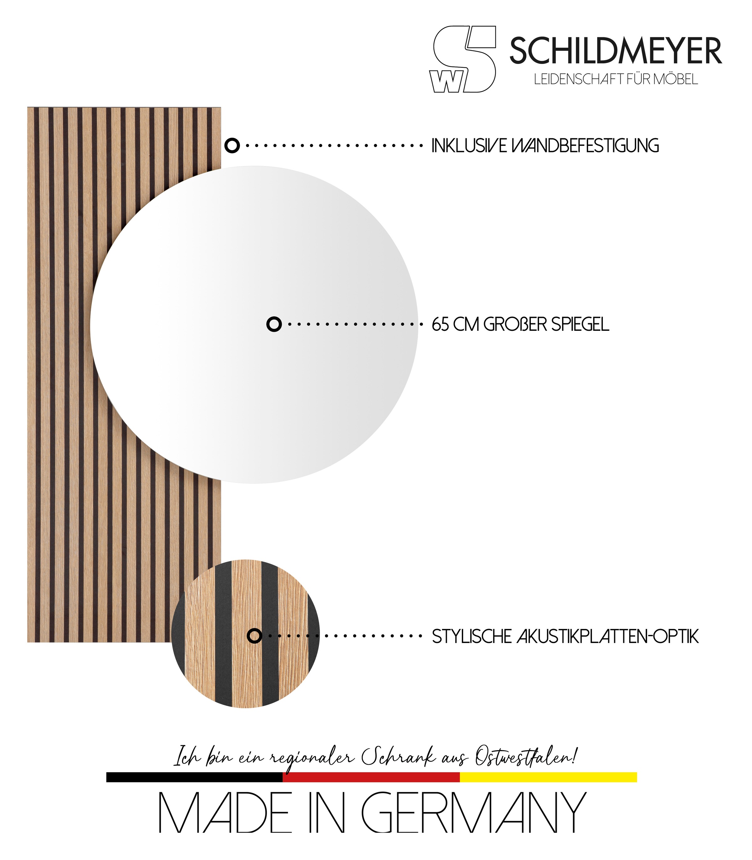 Tchibo - Spiegel »Loft« - 79,5x3x109cm - schwarz -
