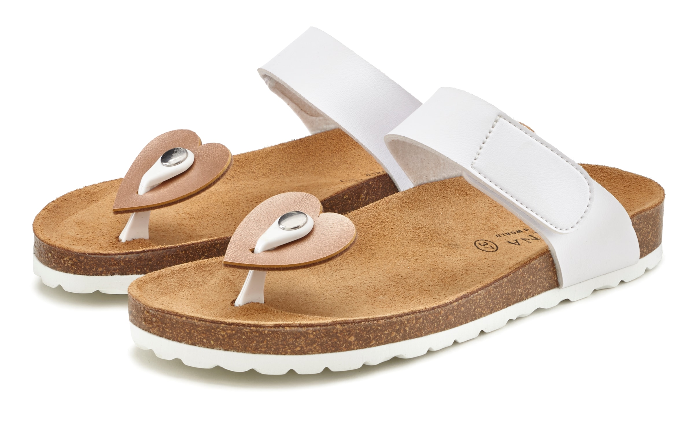 LASCANA Pantolette »Mule, Sandale, offener Schuh, Sommerschuh,«, (3 tlg.), mit Komfortkorkfussbett aus Leder und 2 abnehmbaren Oberteilen