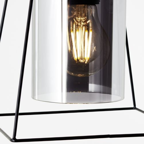 Brilliant Pendelleuchte »Luxor«, 1 flammig-flammig, 174,5 cm Höhe, kürzbar,  E27, Metall/Glas, schwarz matt/rauchglas online shoppen | Jelmoli-Versand
