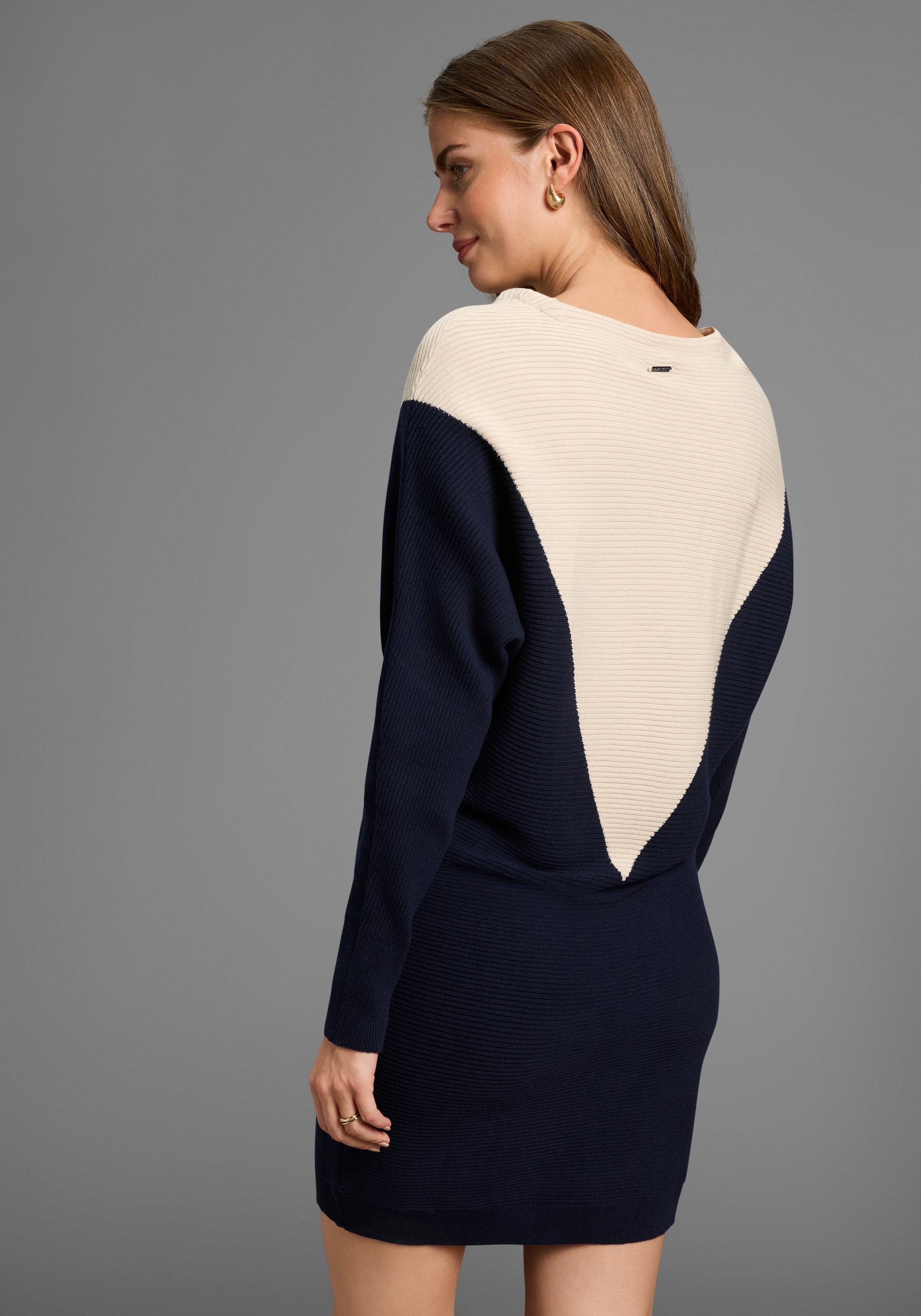 Laura Scott Strickkleid, zweifarbig, aus weicher Baumwollmisch-Qualität