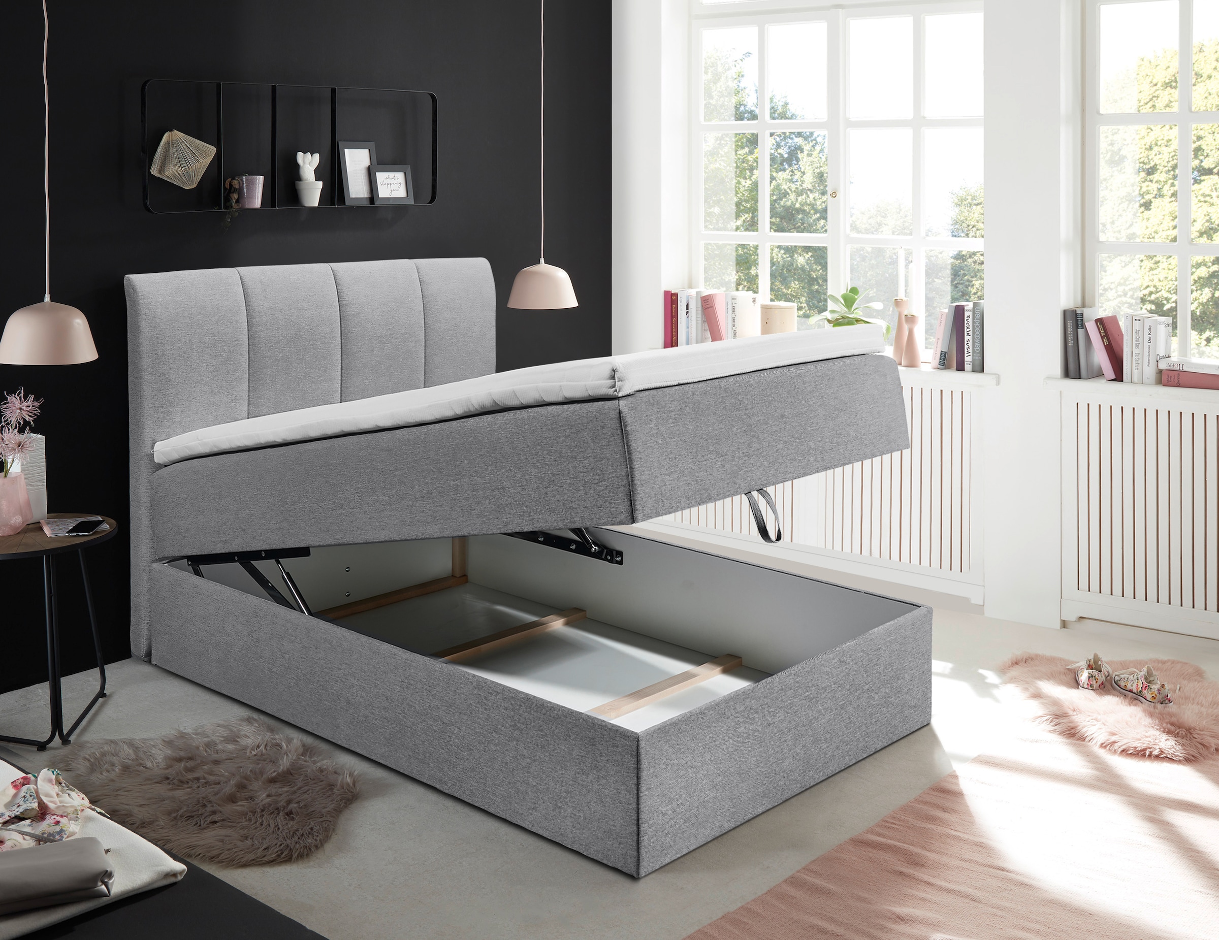 ED EXCITING DESIGN Boxbett »"Granada" inkl. Bettkasten und Topper«, erhältlich in den Grössen 120x200cm & 180x200cm